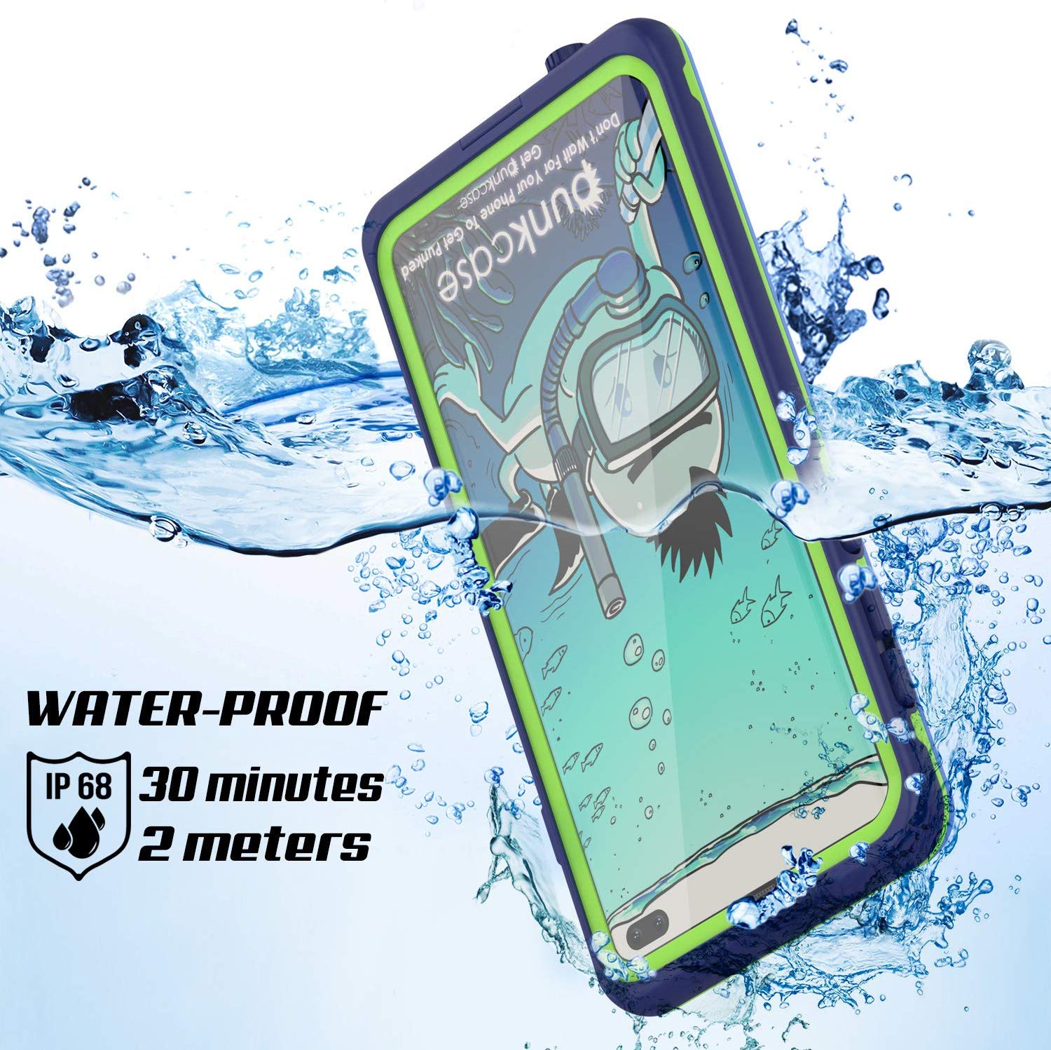 Punkcase S10+ Plus Waterproof Case [Aqua Series] Armor Cover [Blue]