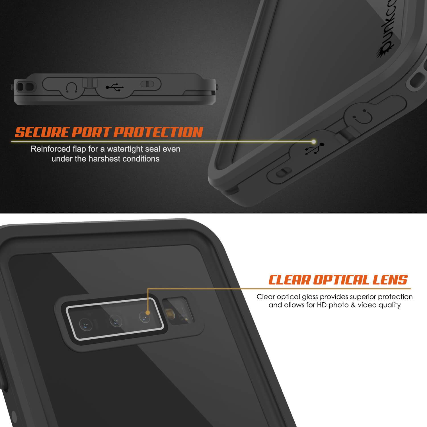 Galaxy A10e Waterproof Case PunkCase StudStar Black Thin 6.6ft Underwater IP68 Shock/Snow Proof