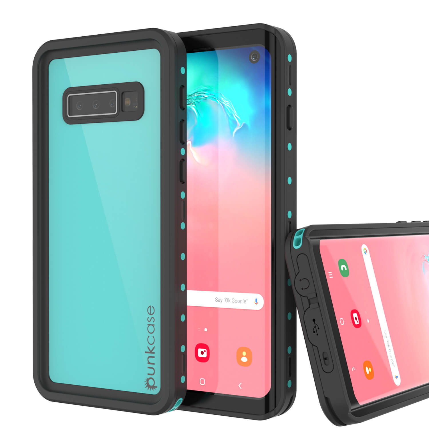 Galaxy S10 Waterproof Case PunkCase StudStar Teal Thin 6.6ft Underwater IP68 Shock/Snow Proof