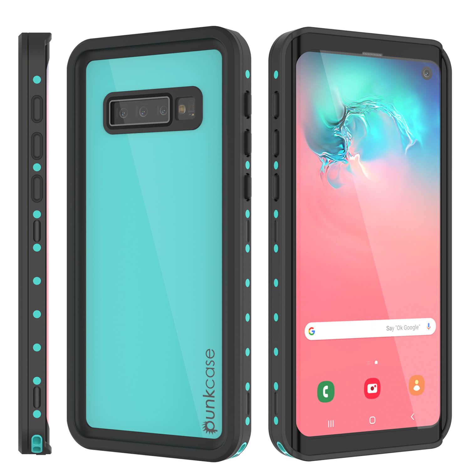 Galaxy S10 Waterproof Case PunkCase StudStar Teal Thin 6.6ft Underwater IP68 Shock/Snow Proof