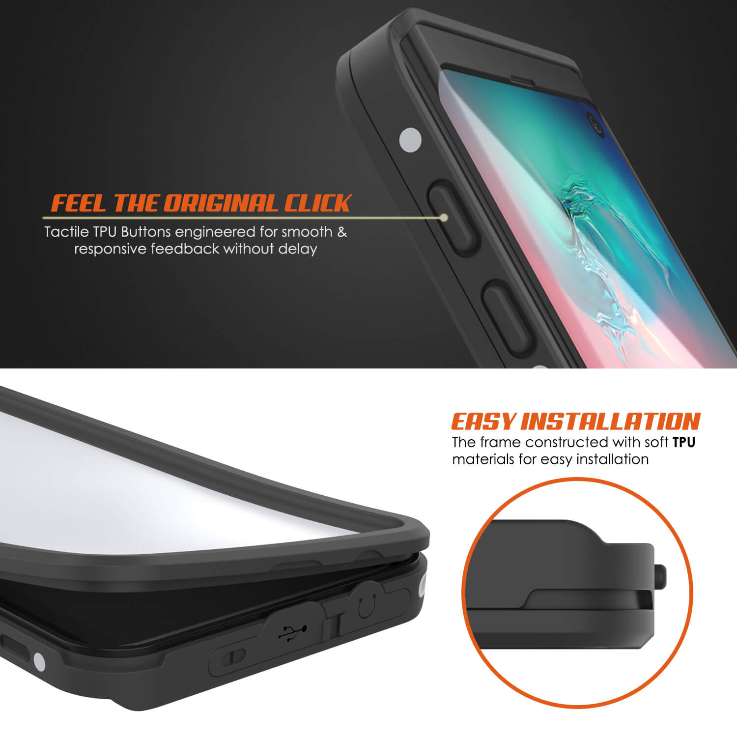 Galaxy S10 Waterproof Case, Punkcase StudStar White Thin 6.6ft Underwater IP68 Shock/Snow Proof