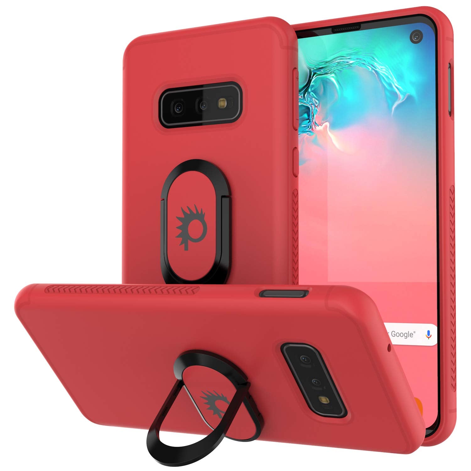 phone case with screen protector built in ExoGuard for iPhone 13 Series Case, Rubber Shockproof Full Body Cover