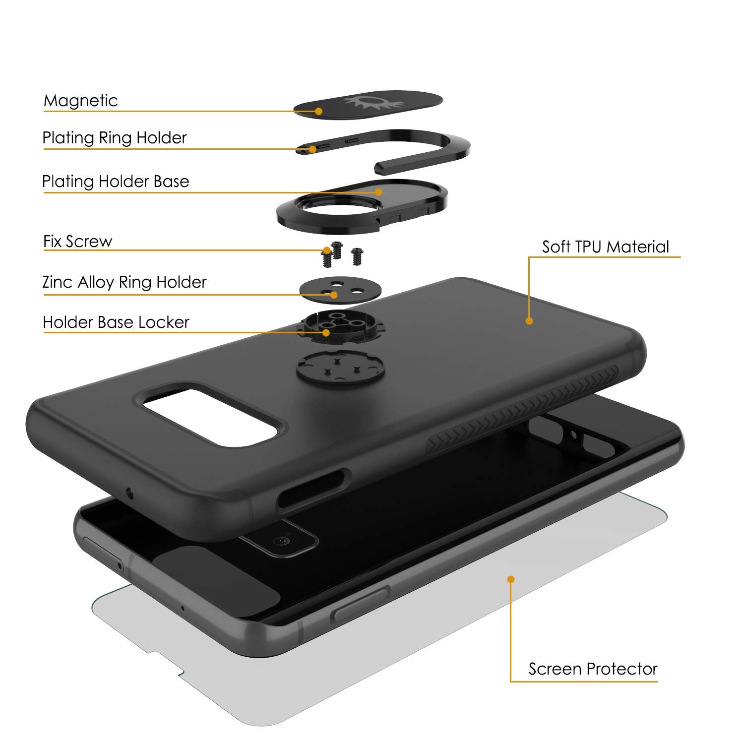 Galaxy S10e Case, Punkcase Magnetix Protective TPU Cover W/ Kickstand, Sceen Protector[Black]