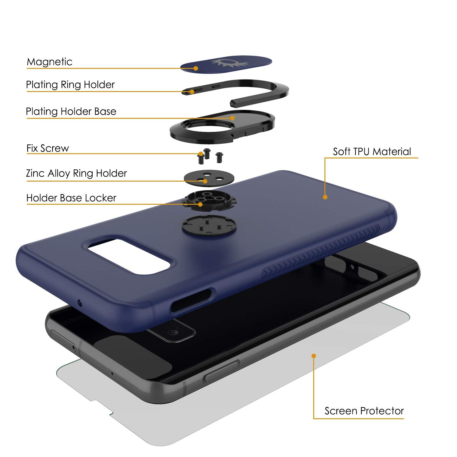 Galaxy S10e Case, Punkcase Magnetix Protective TPU Cover W/ Kickstand, Sceen Protector[Blue]