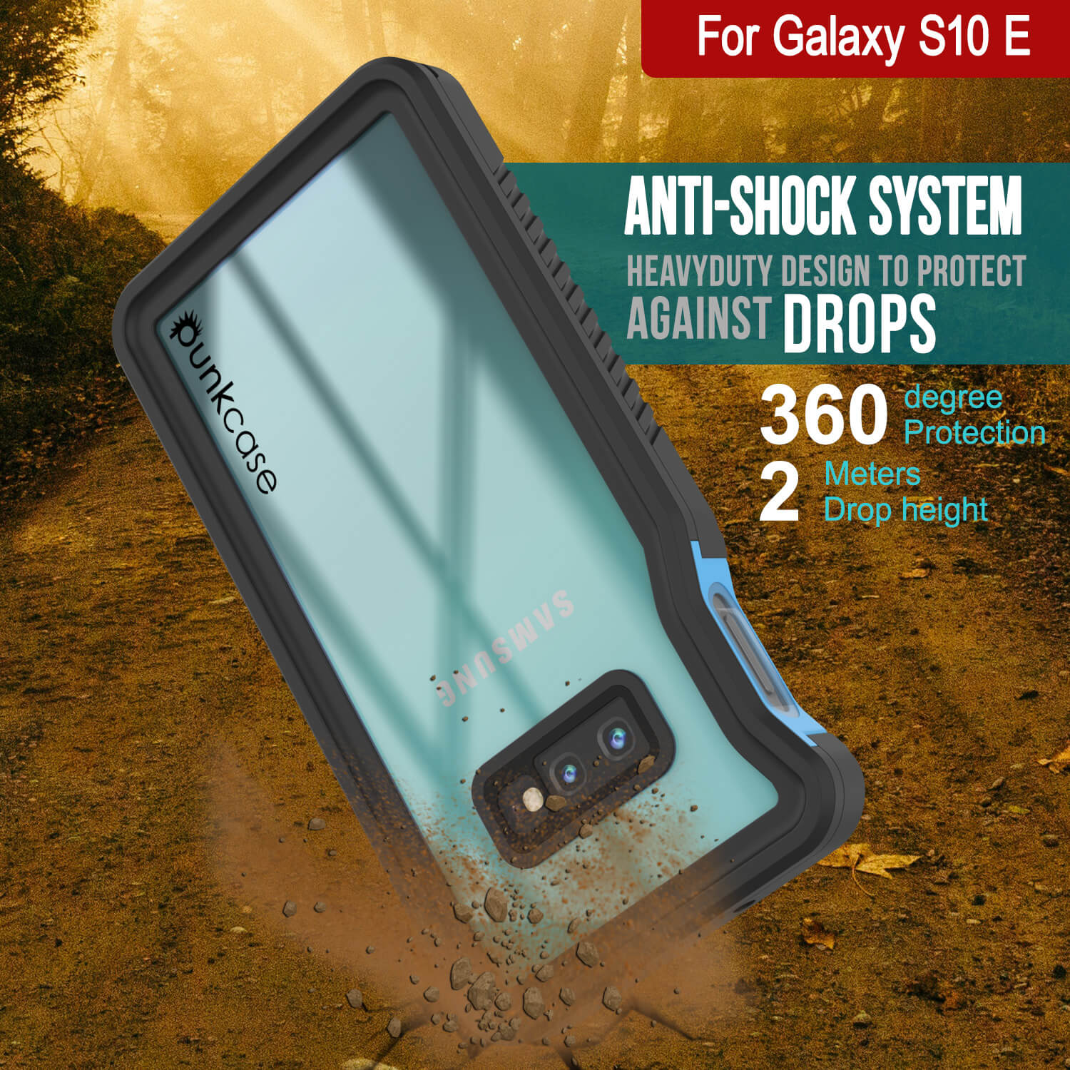 Galaxy S10e Water/Shock/Snow/dirt proof Slim Case [Light Blue]