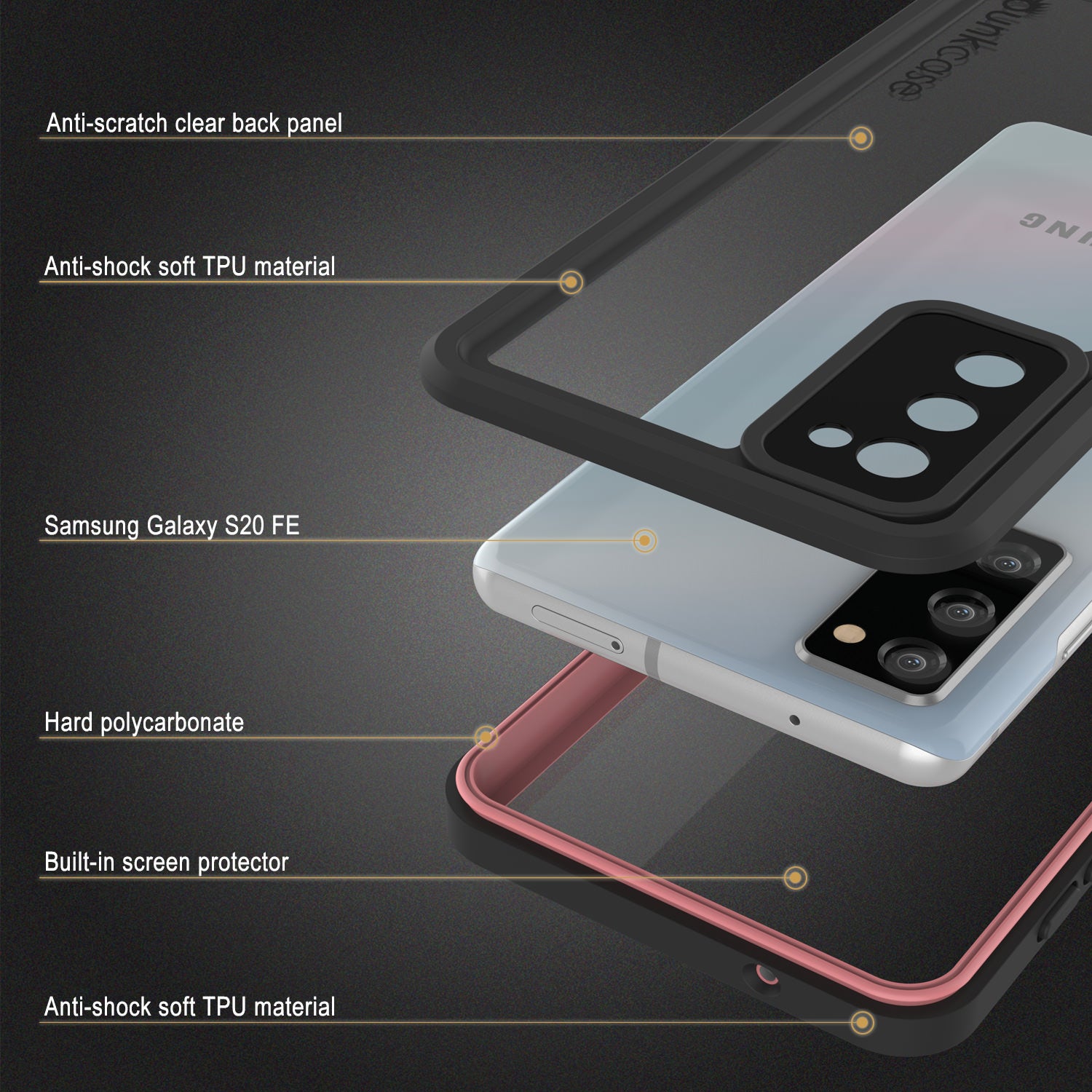 Galaxy S20 FE Water/Shock/Snowproof [Extreme Series] Slim Screen Protector Case [Pink]