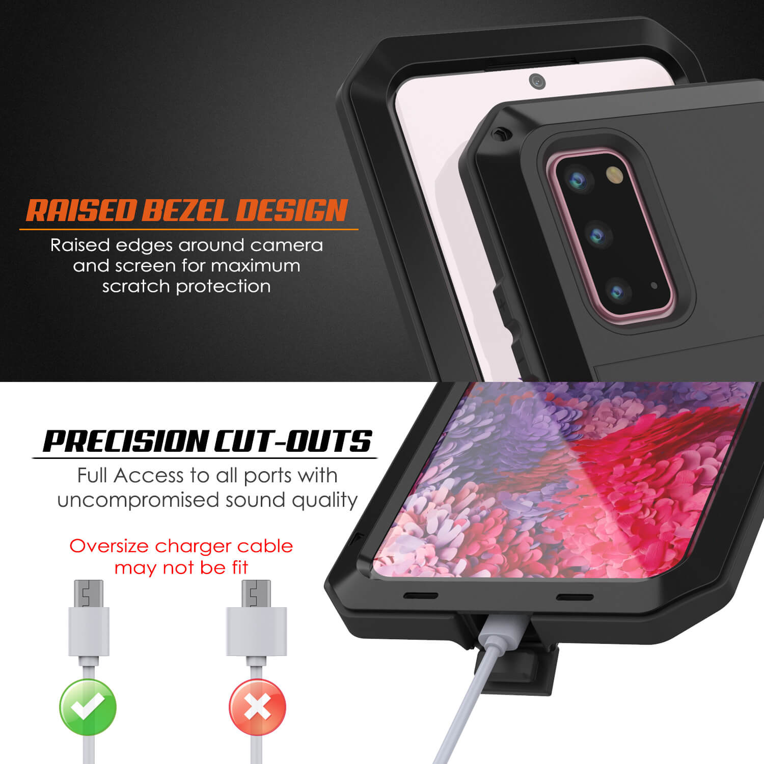 Galaxy s20 Metal Case, Heavy Duty Military Grade Rugged Armor Cover [Black]