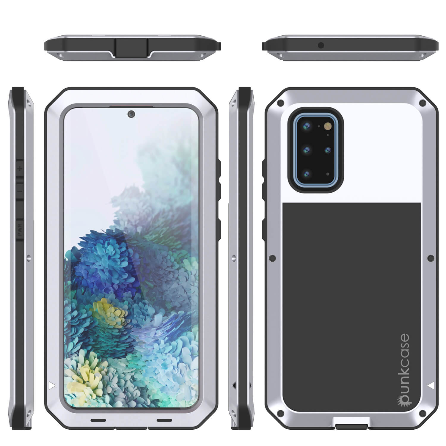 Galaxy s20+ Plus Metal Case, Heavy Duty Military Grade Rugged Armor Cover [White]