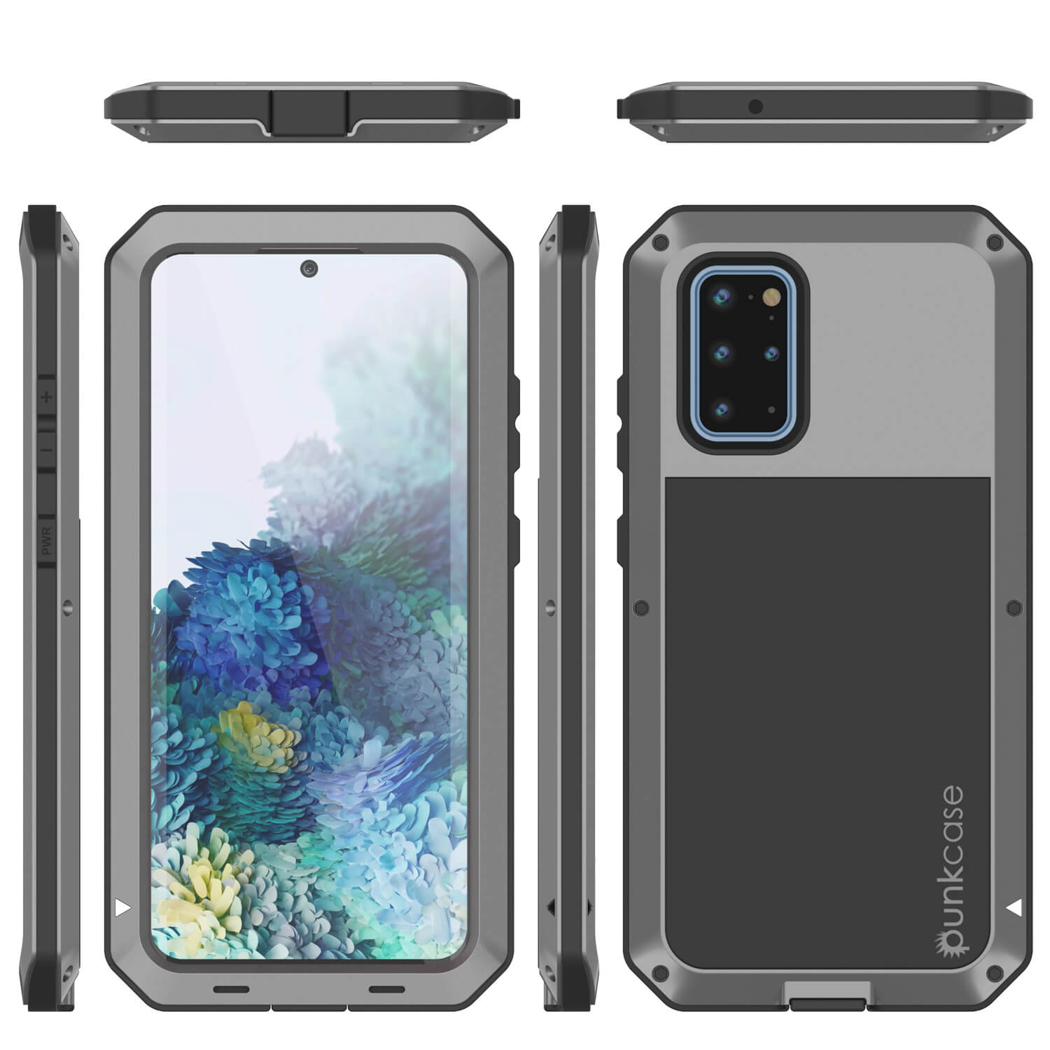 Galaxy s20+ Plus Metal Case, Heavy Duty Military Grade Rugged Armor Cover [Silver]