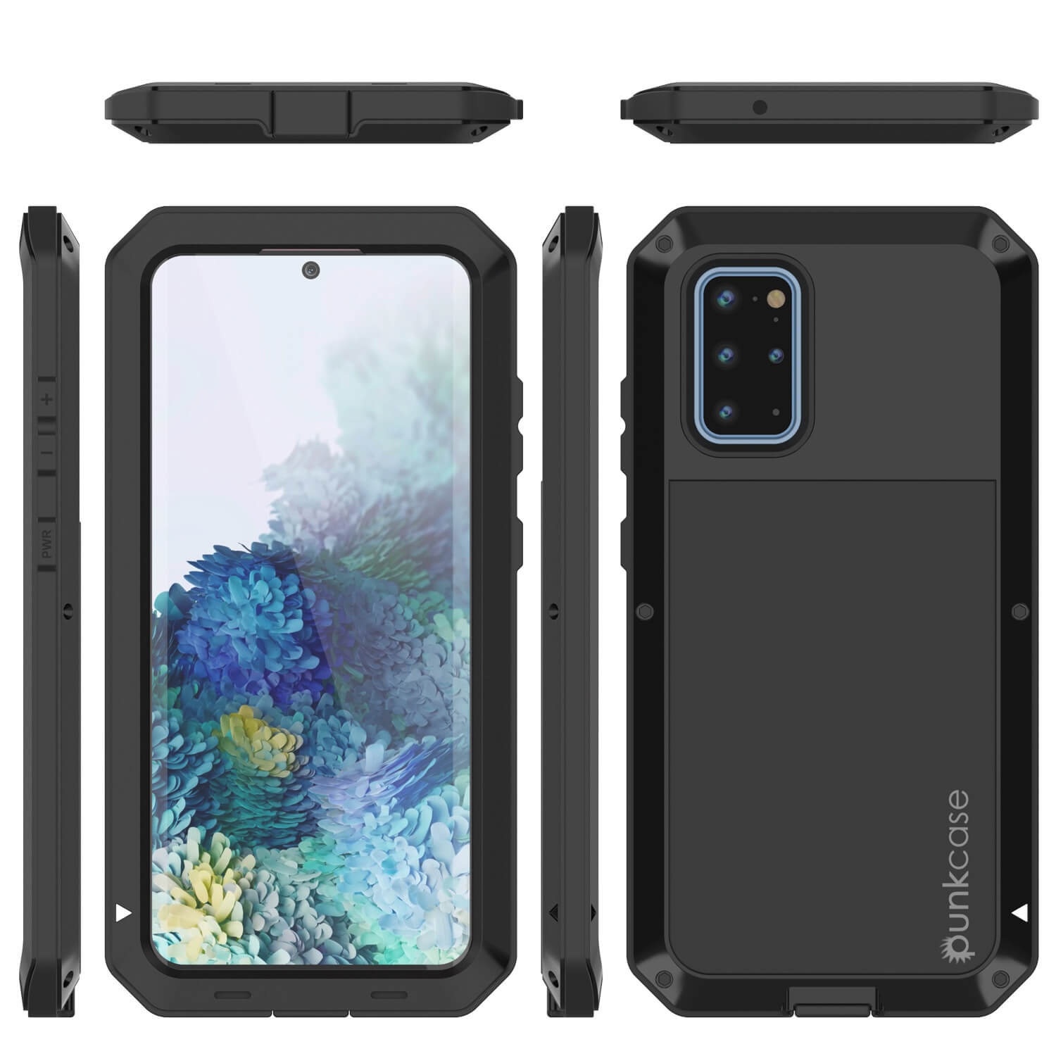 Galaxy s20+ Plus Metal Case, Heavy Duty Military Grade Rugged Armor Cover [Black]