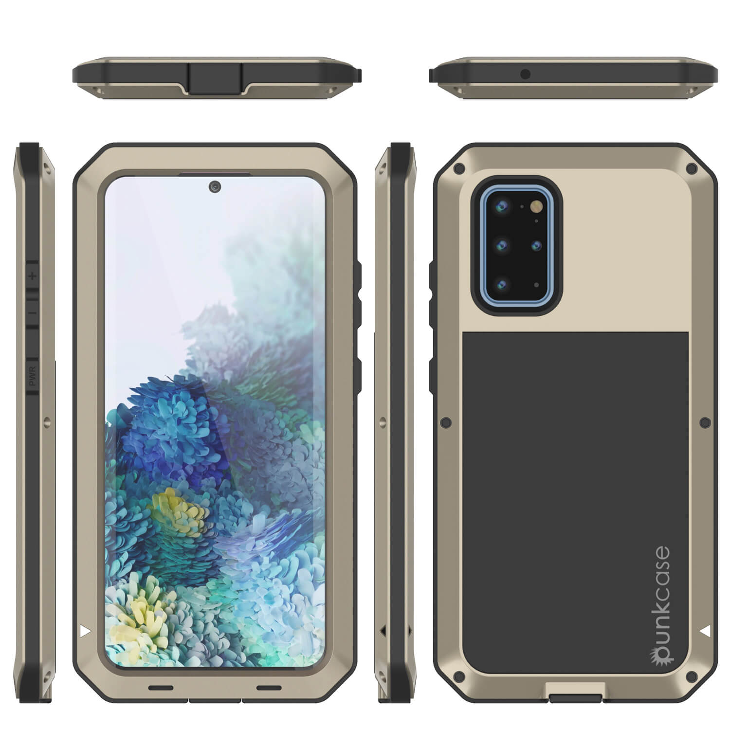 Galaxy s20+ Plus Metal Case, Heavy Duty Military Grade Rugged Armor Cover [Gold]