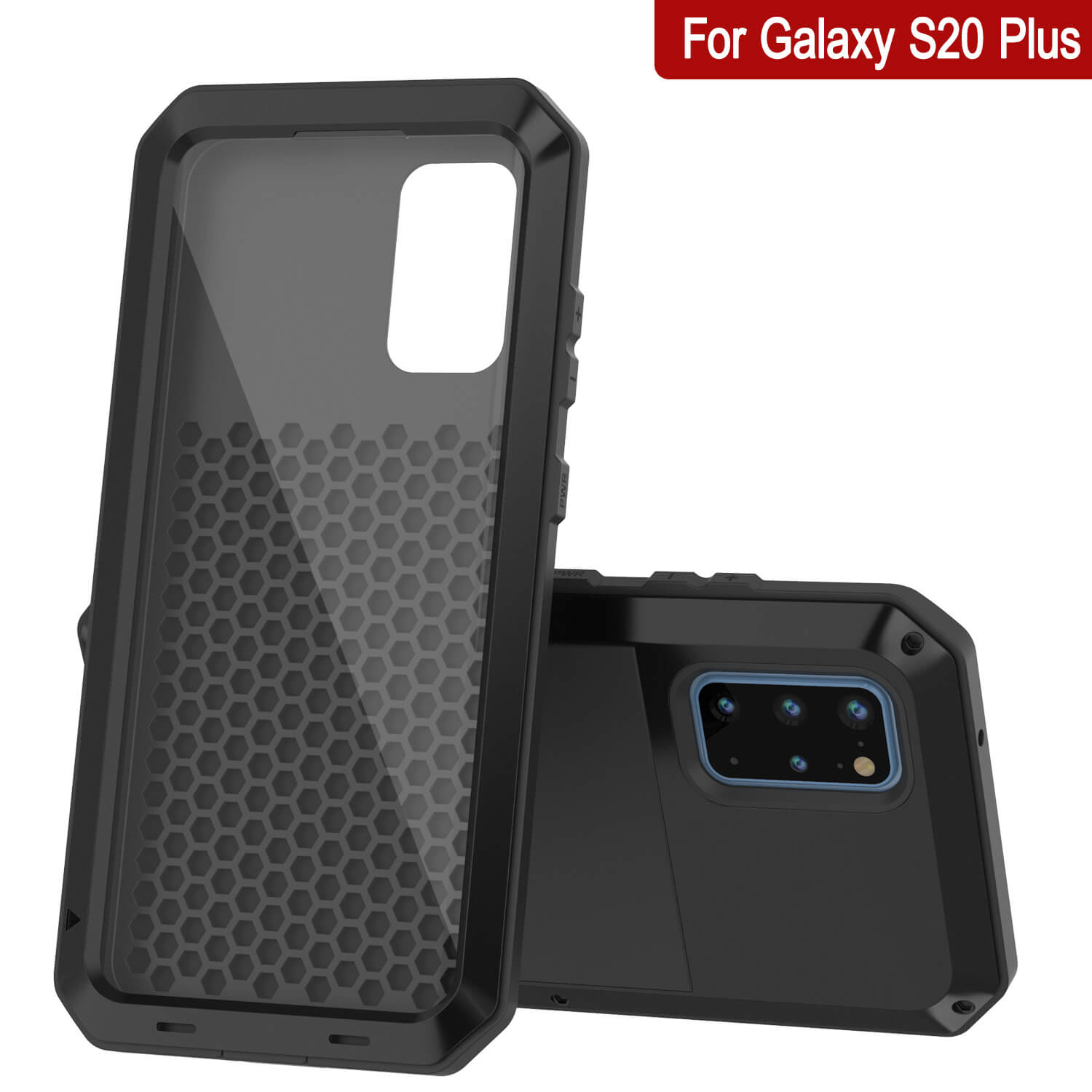 Galaxy s20+ Plus Metal Case, Heavy Duty Military Grade Rugged Armor Cover [Black]