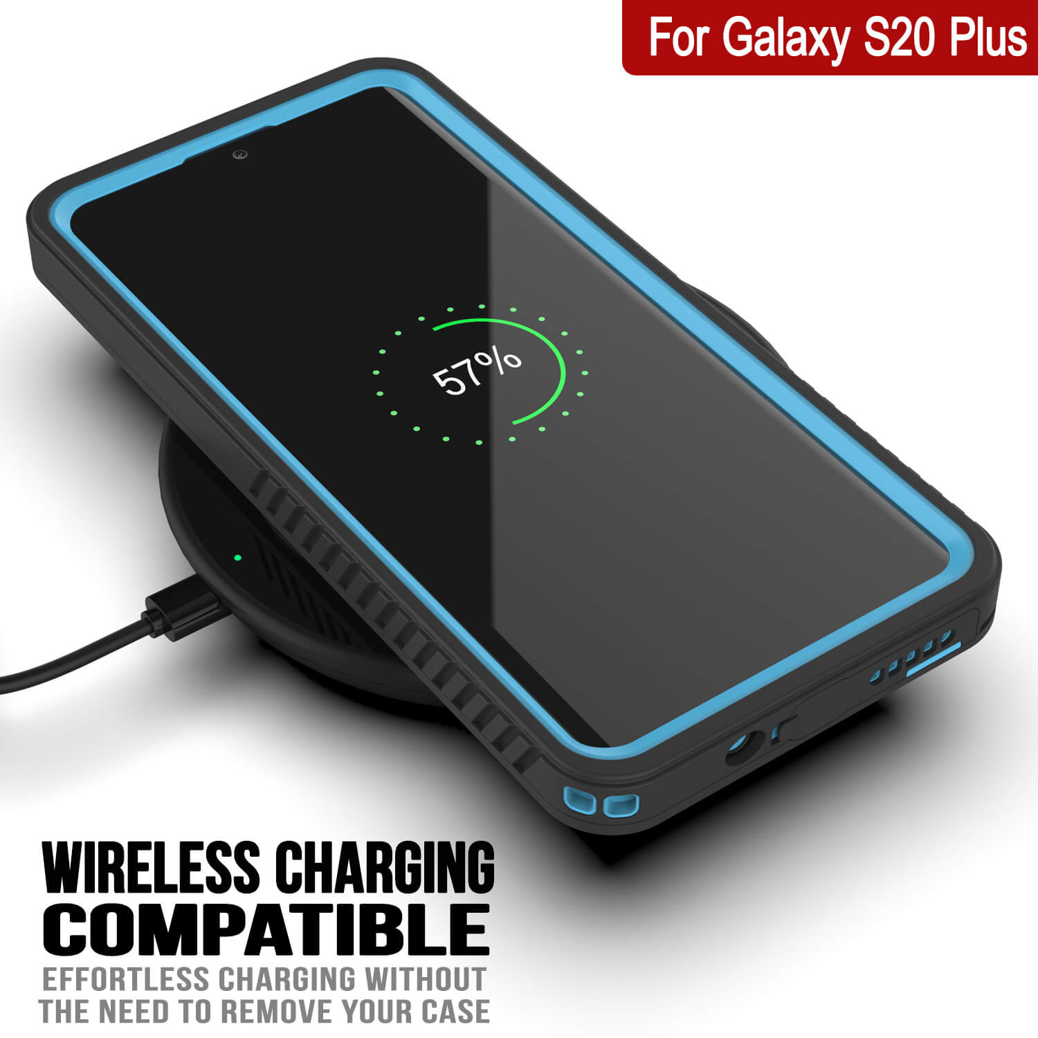 Galaxy S20+ Plus Water/Shock/Snow/dirt proof [Extreme Series] Slim Case [Light Blue]