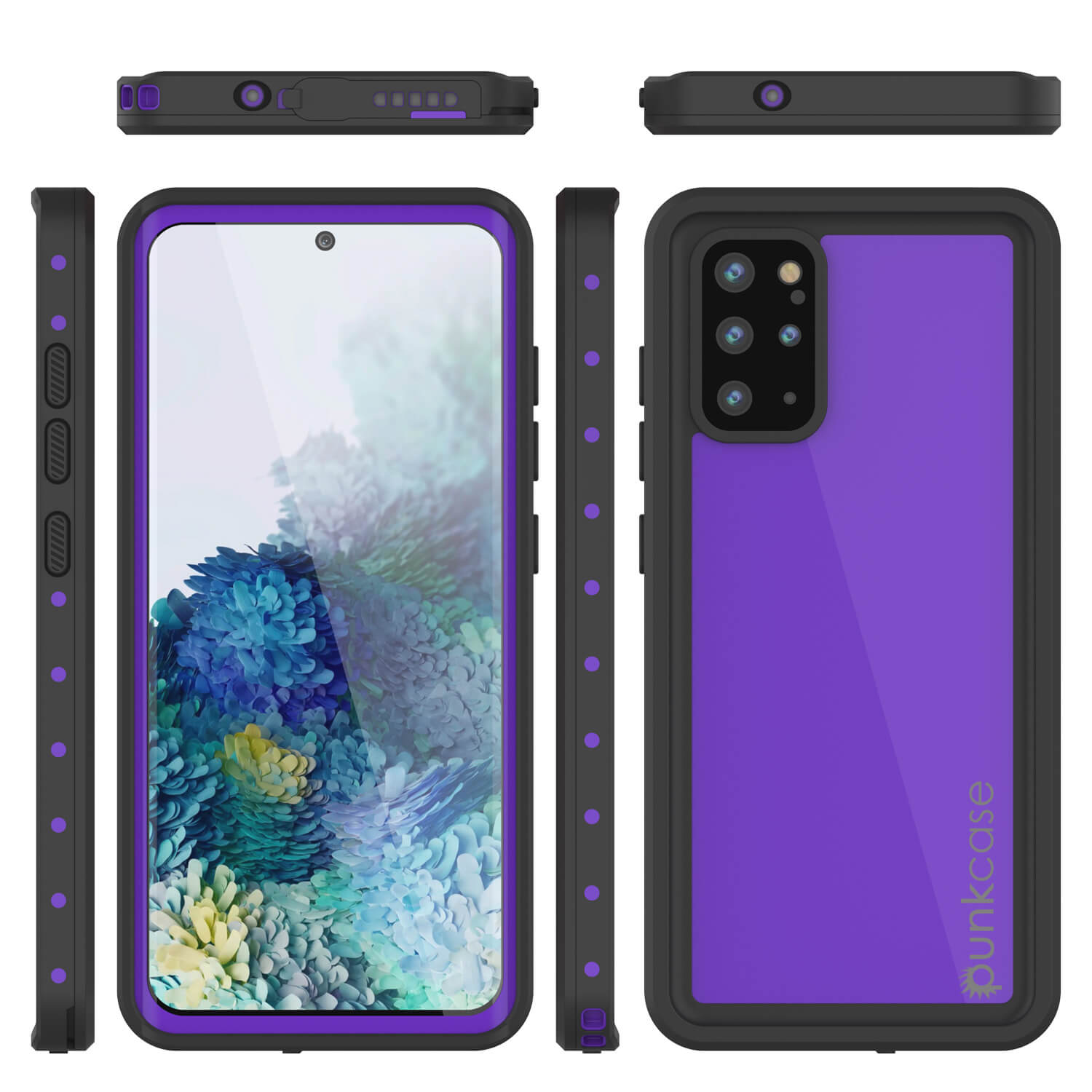 Galaxy S20+ Plus Waterproof Case PunkCase StudStar Purple Thin 6.6ft Underwater IP68 Shock/Snow Proof