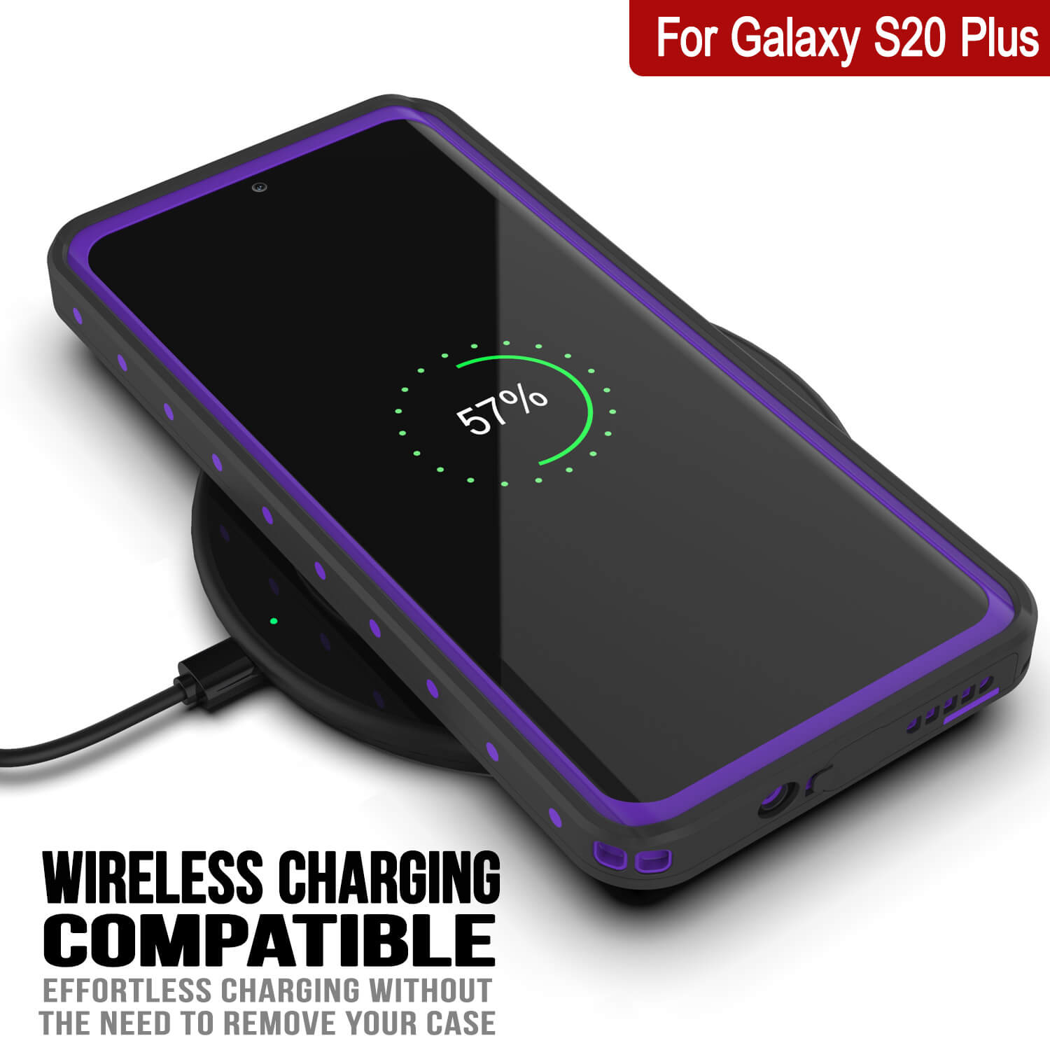 Galaxy S20+ Plus Waterproof Case PunkCase StudStar Purple Thin 6.6ft Underwater IP68 Shock/Snow Proof