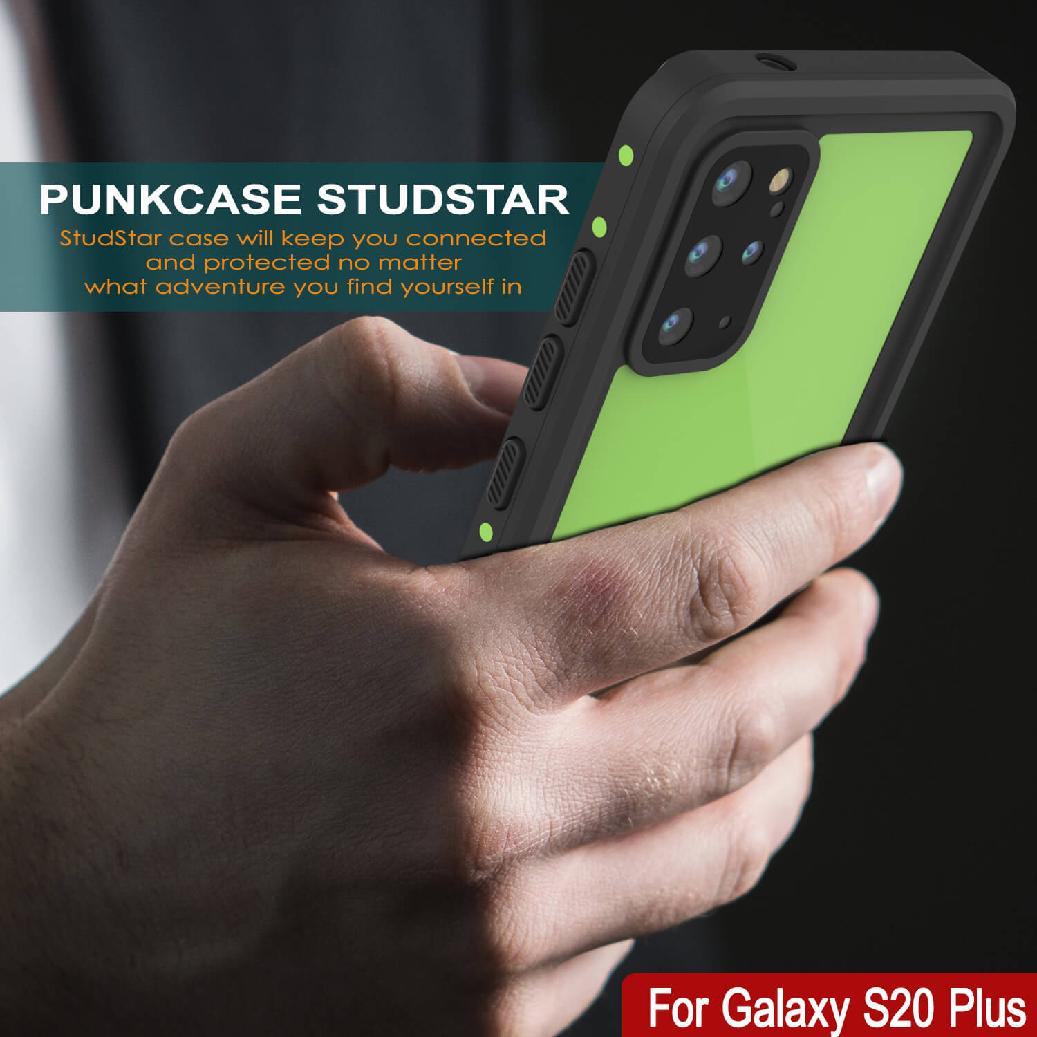 Galaxy S20+ Plus Waterproof Case PunkCase StudStar Light Green Thin 6.6ft Underwater IP68 ShockProof