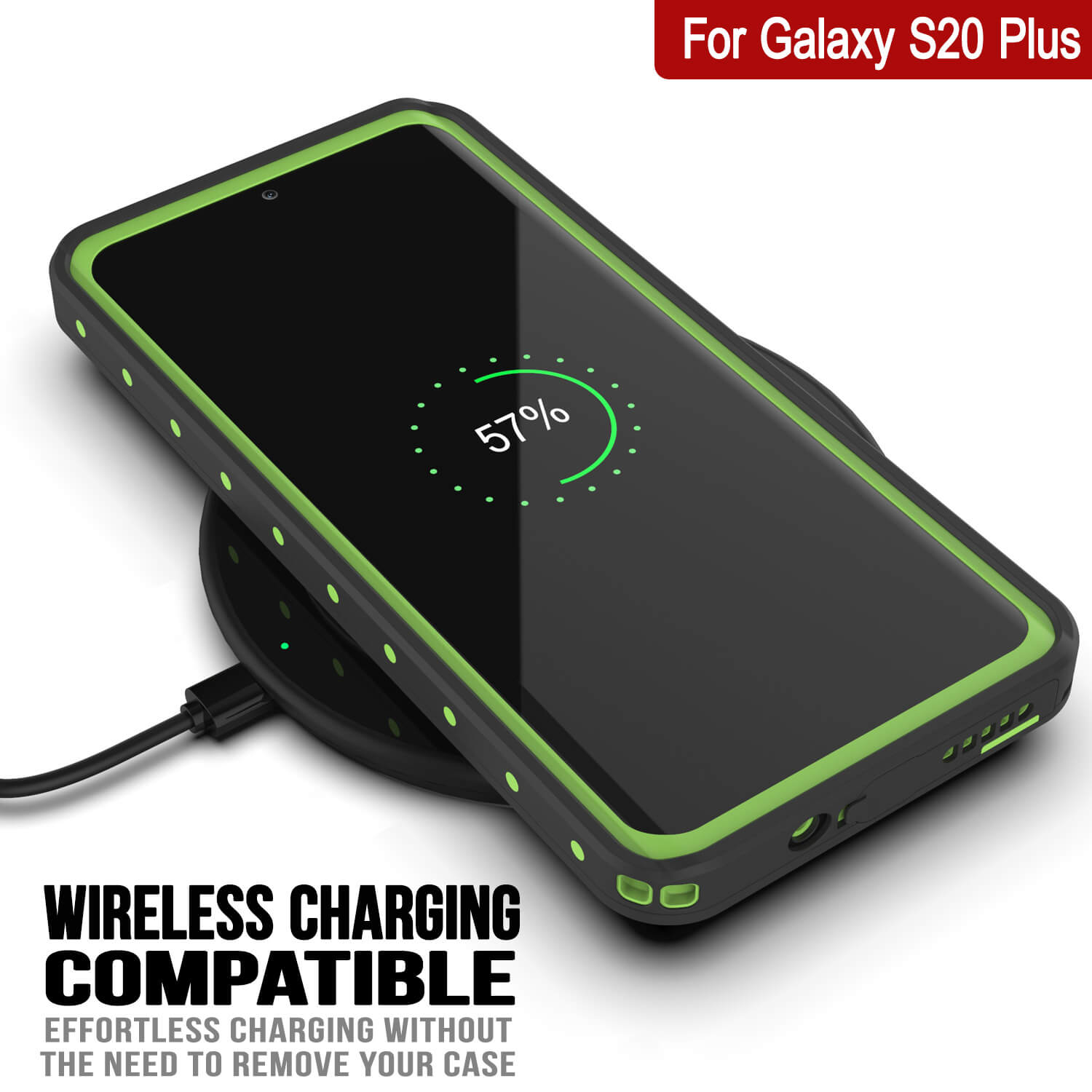 Galaxy S20+ Plus Waterproof Case PunkCase StudStar Light Green Thin 6.6ft Underwater IP68 ShockProof