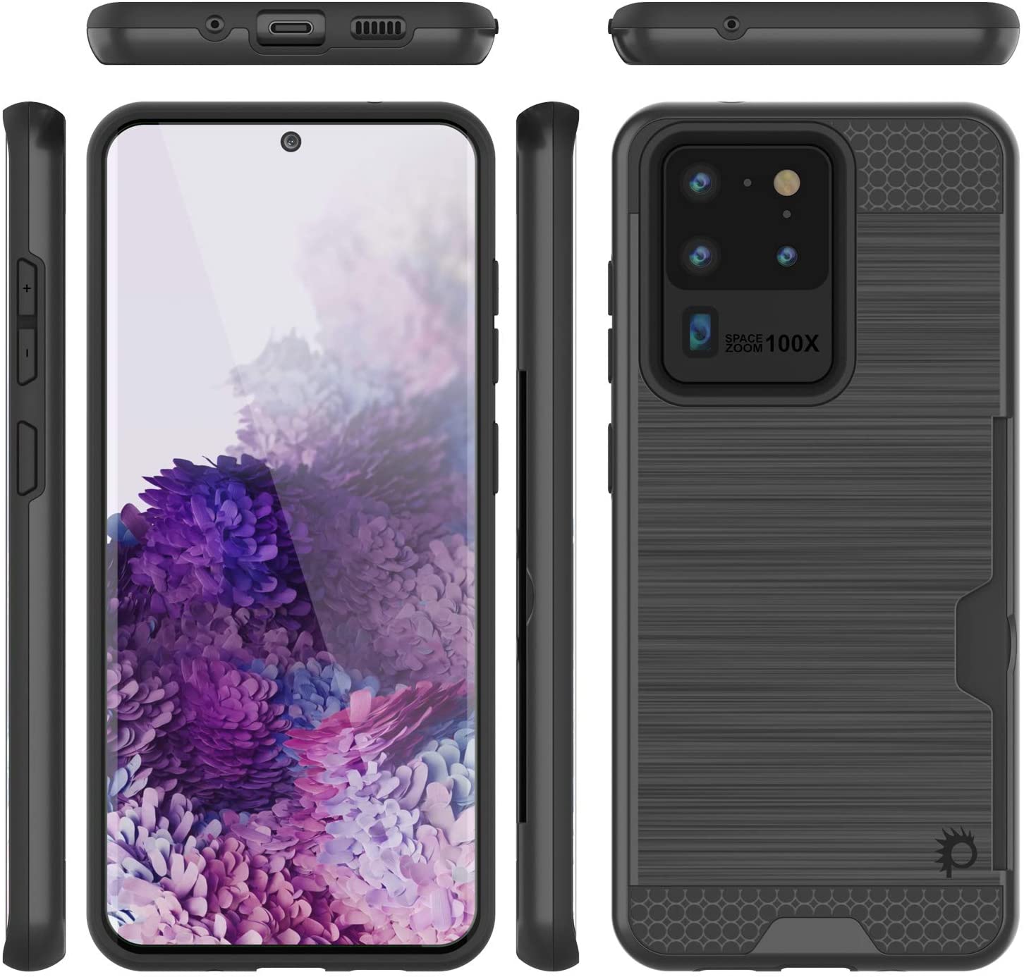 Galaxy S20 Ultra Case, PUNKcase [SLOT Series] [Slim Fit] Dual-Layer Armor Cover w/Integrated Anti-Shock System, Credit Card Slot [Grey]