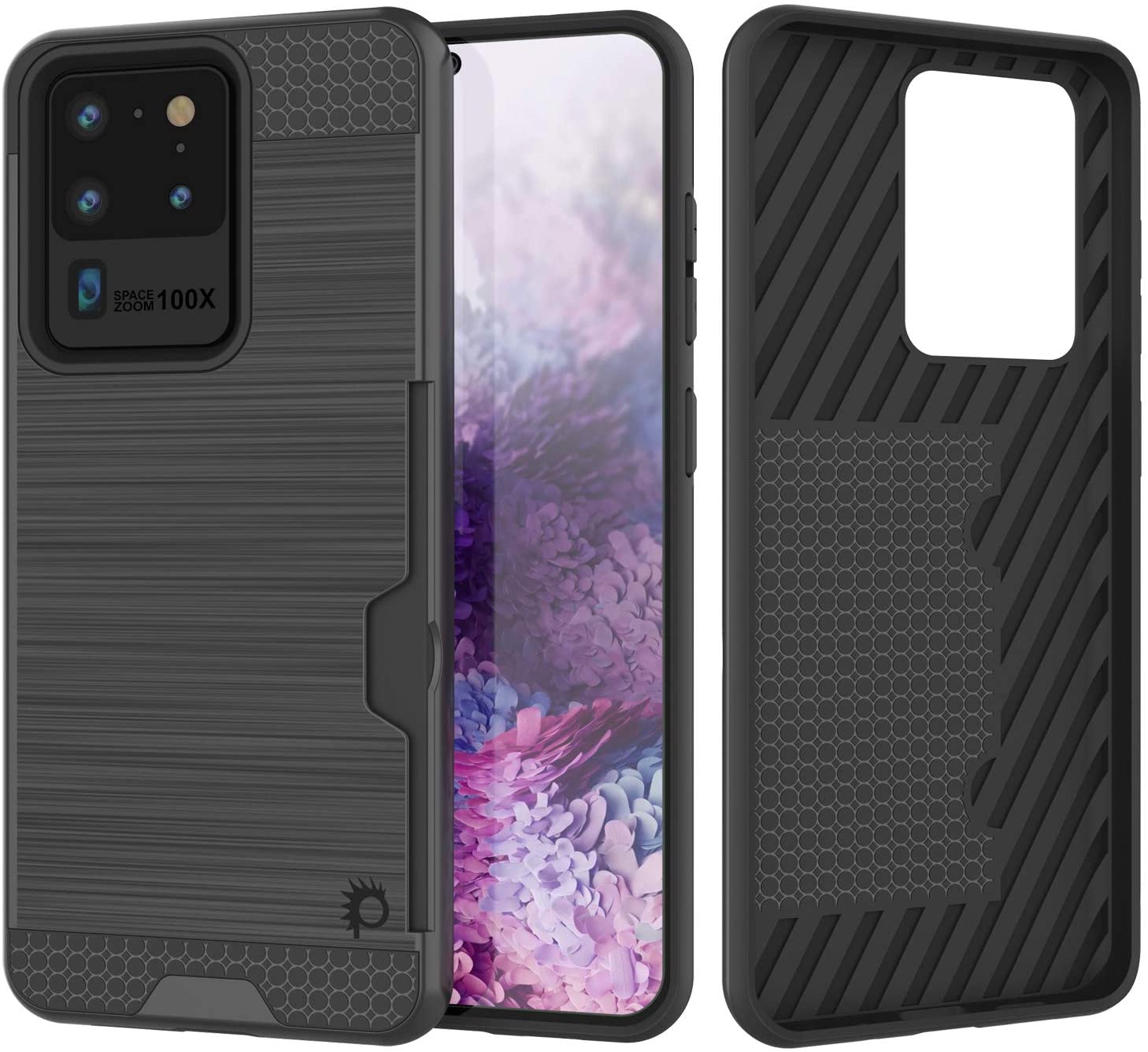 Galaxy S20 Ultra Case, PUNKcase [SLOT Series] [Slim Fit] Dual-Layer Armor Cover w/Integrated Anti-Shock System, Credit Card Slot [Grey]