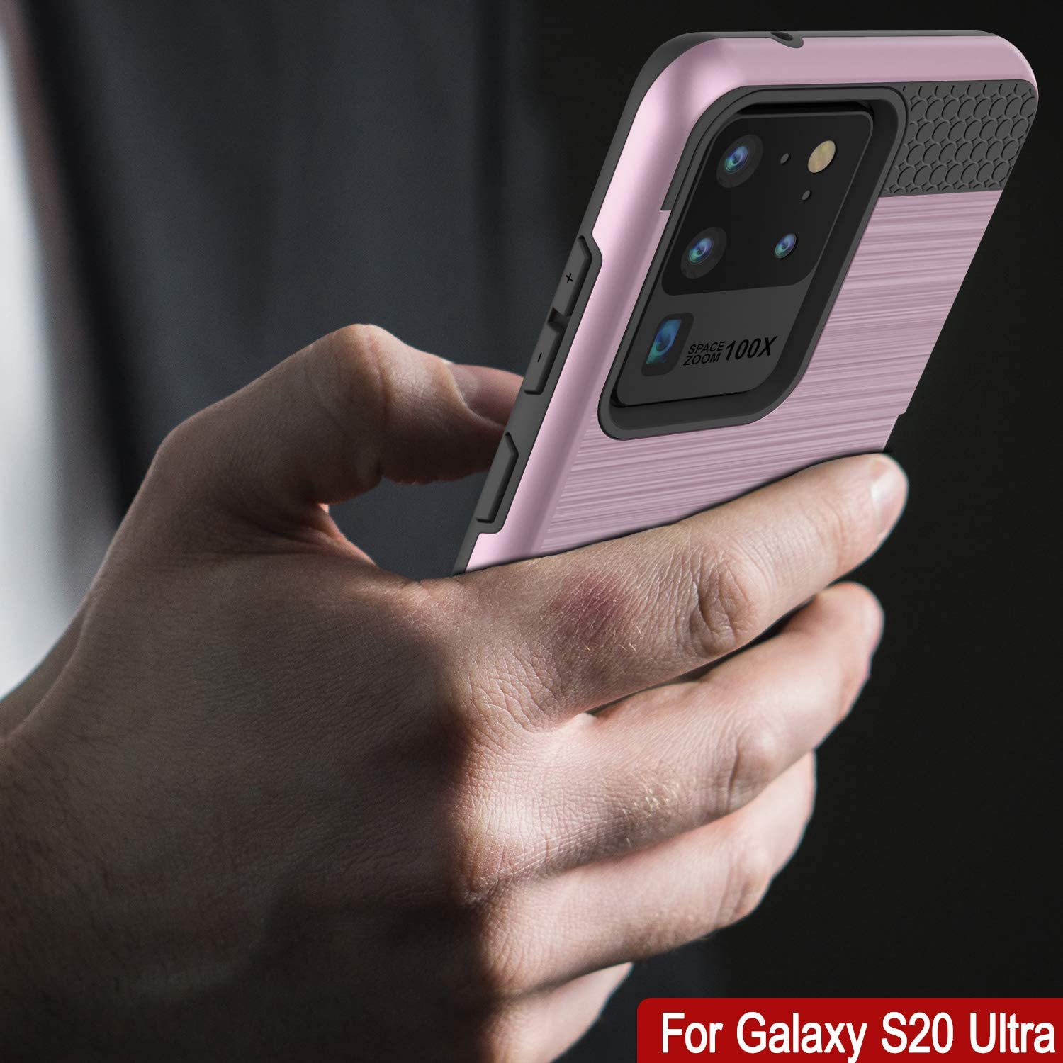 Galaxy S20 Ultra Case, PUNKcase [SLOT Series] [Slim Fit] Dual-Layer Armor Cover w/Integrated Anti-Shock System, Credit Card Slot [Pink]