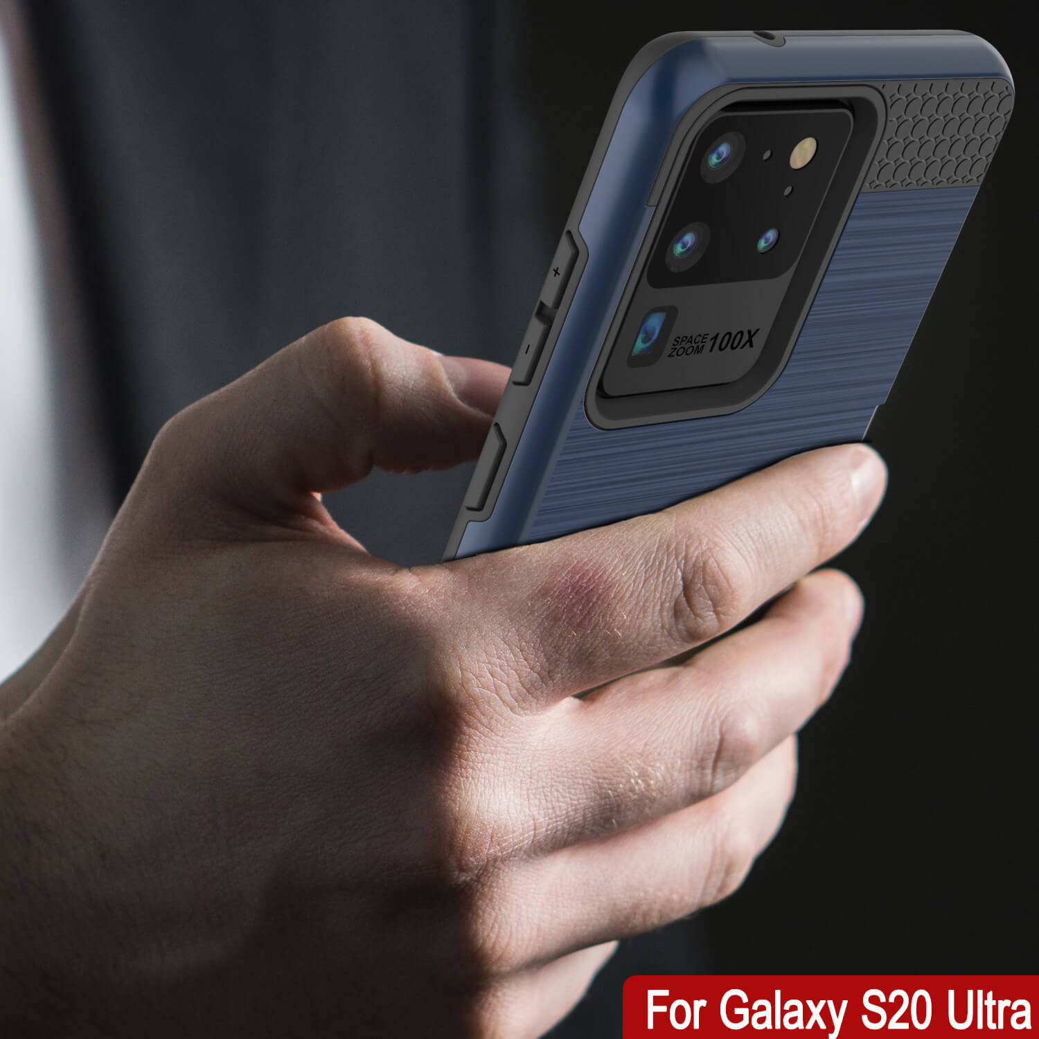 Galaxy S20 Ultra Case, PUNKcase [SLOT Series] [Slim Fit] Dual-Layer Armor Cover w/Integrated Anti-Shock System, Credit Card Slot [Navy]