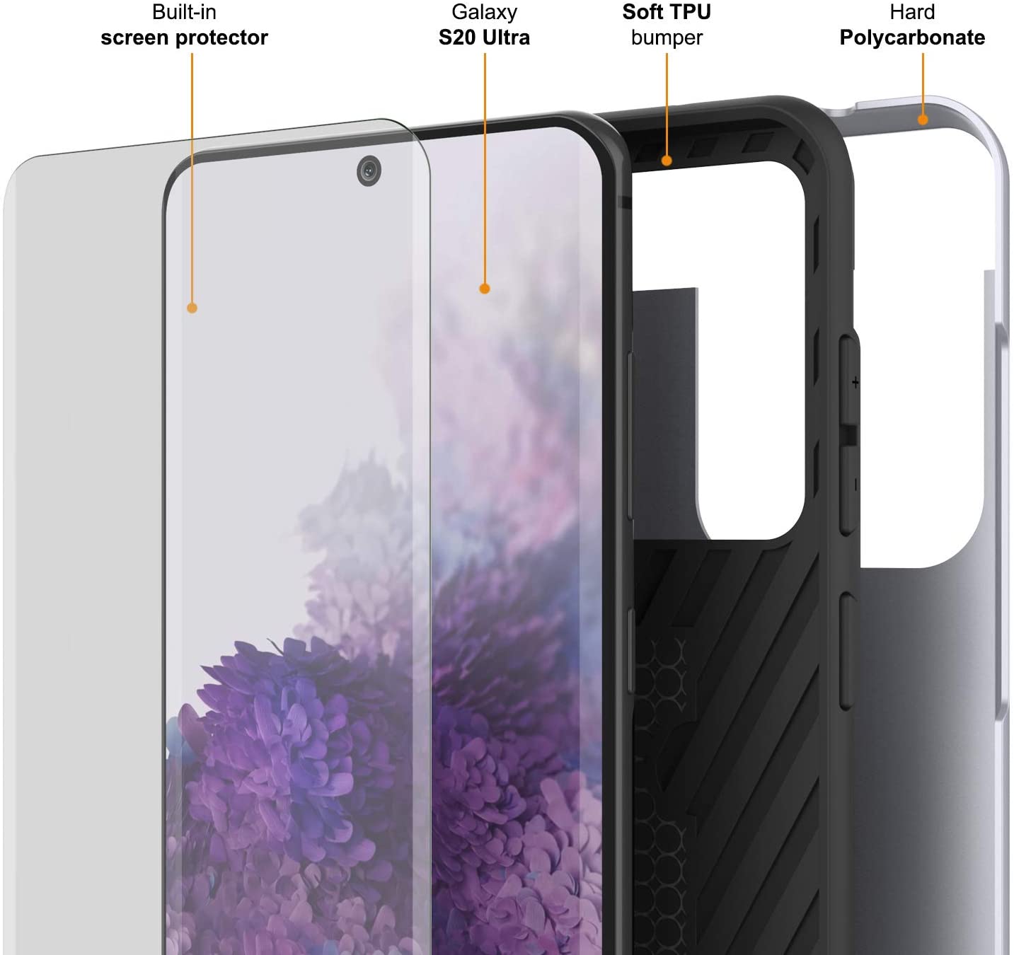 Galaxy S20 Ultra Case, PUNKcase [SLOT Series] [Slim Fit] Dual-Layer Armor Cover w/Integrated Anti-Shock System, Credit Card Slot [White]