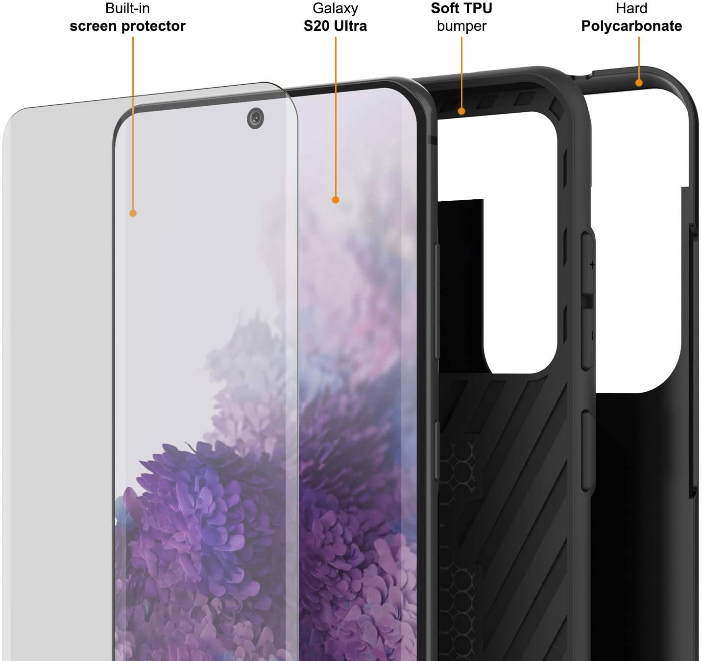 Galaxy S20 Ultra Case, PUNKcase [SLOT Series] [Slim Fit] Dual-Layer Armor Cover w/Integrated Anti-Shock System, Credit Card Slot [Black]