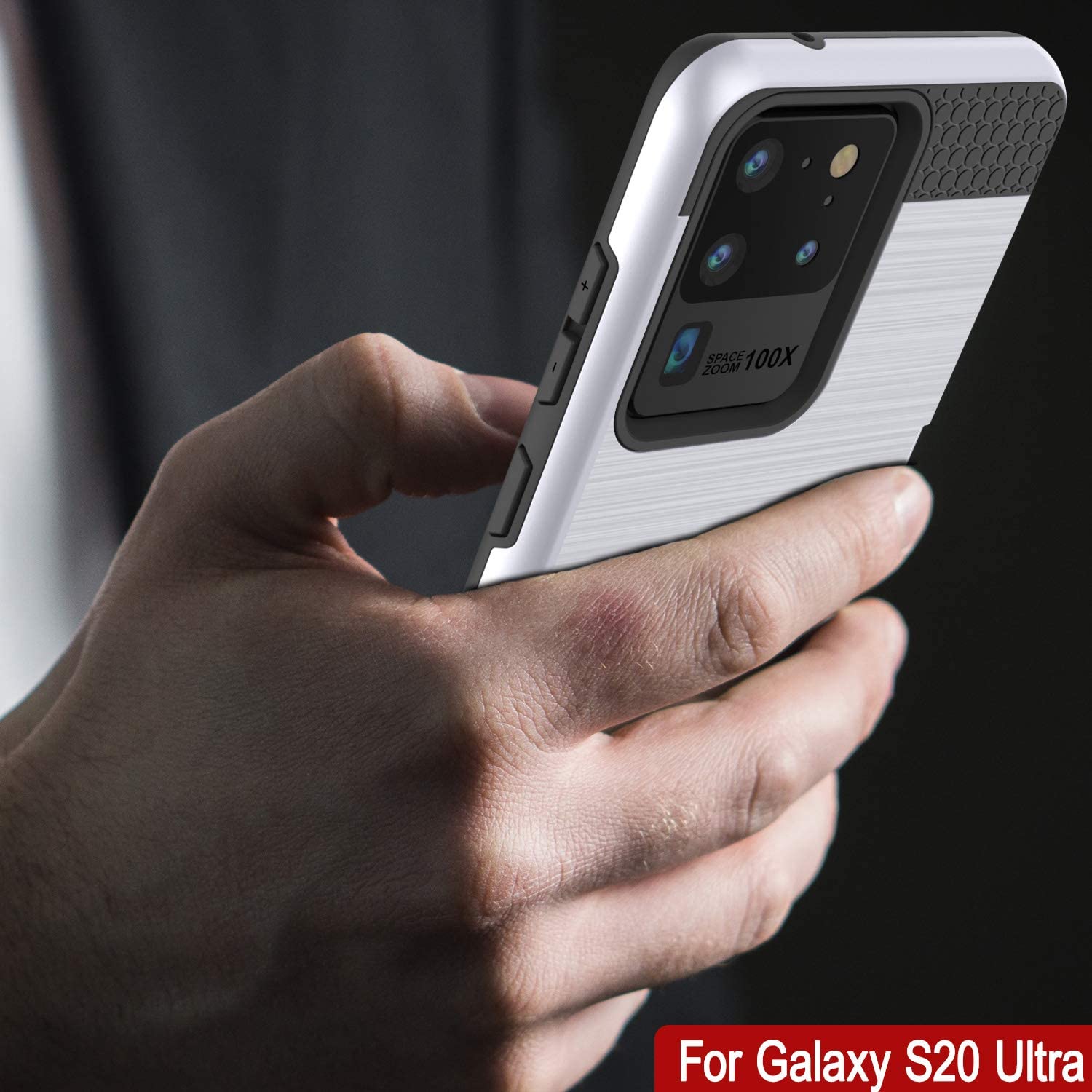 Galaxy S20 Ultra Case, PUNKcase [SLOT Series] [Slim Fit] Dual-Layer Armor Cover w/Integrated Anti-Shock System, Credit Card Slot [White]