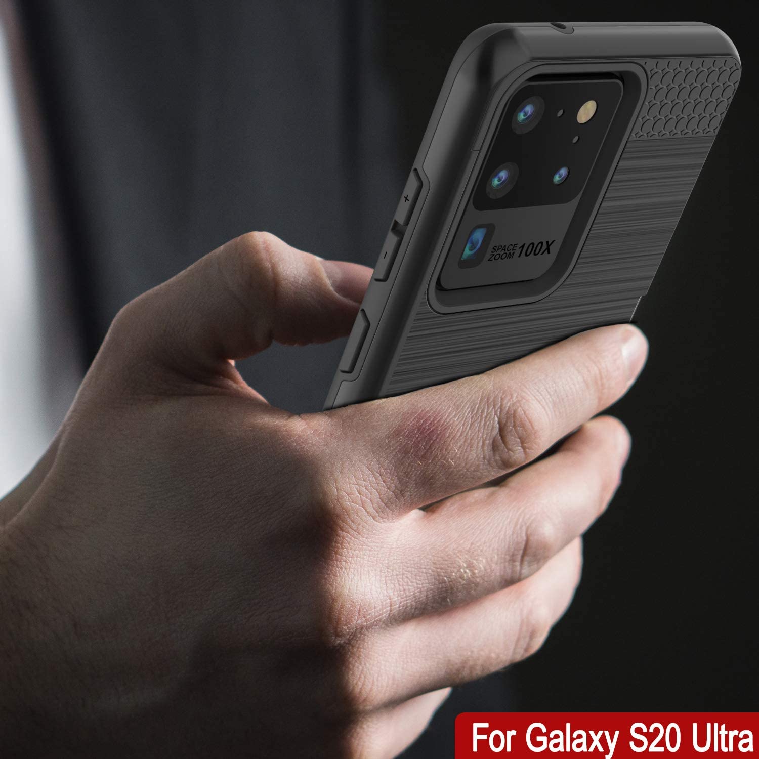 Galaxy S20 Ultra Case, PUNKcase [SLOT Series] [Slim Fit] Dual-Layer Armor Cover w/Integrated Anti-Shock System, Credit Card Slot [Black]