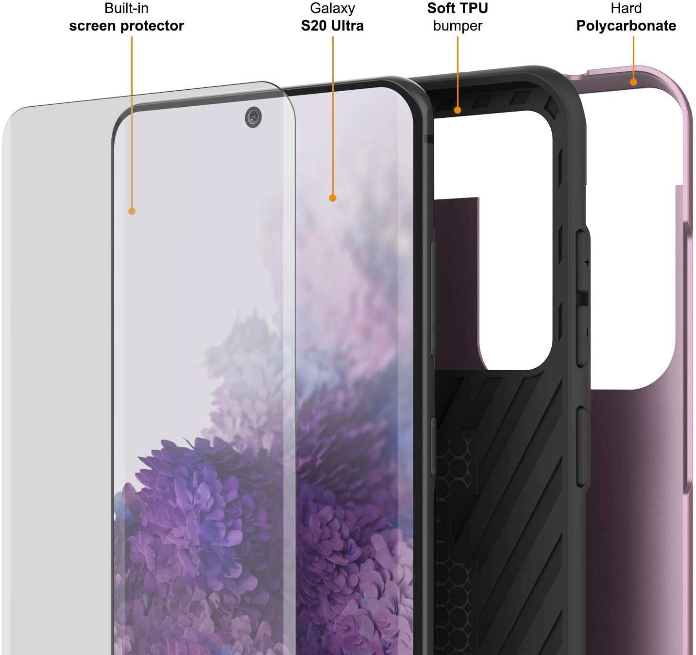 Galaxy S20 Ultra Case, PUNKcase [SLOT Series] [Slim Fit] Dual-Layer Armor Cover w/Integrated Anti-Shock System, Credit Card Slot [Pink]