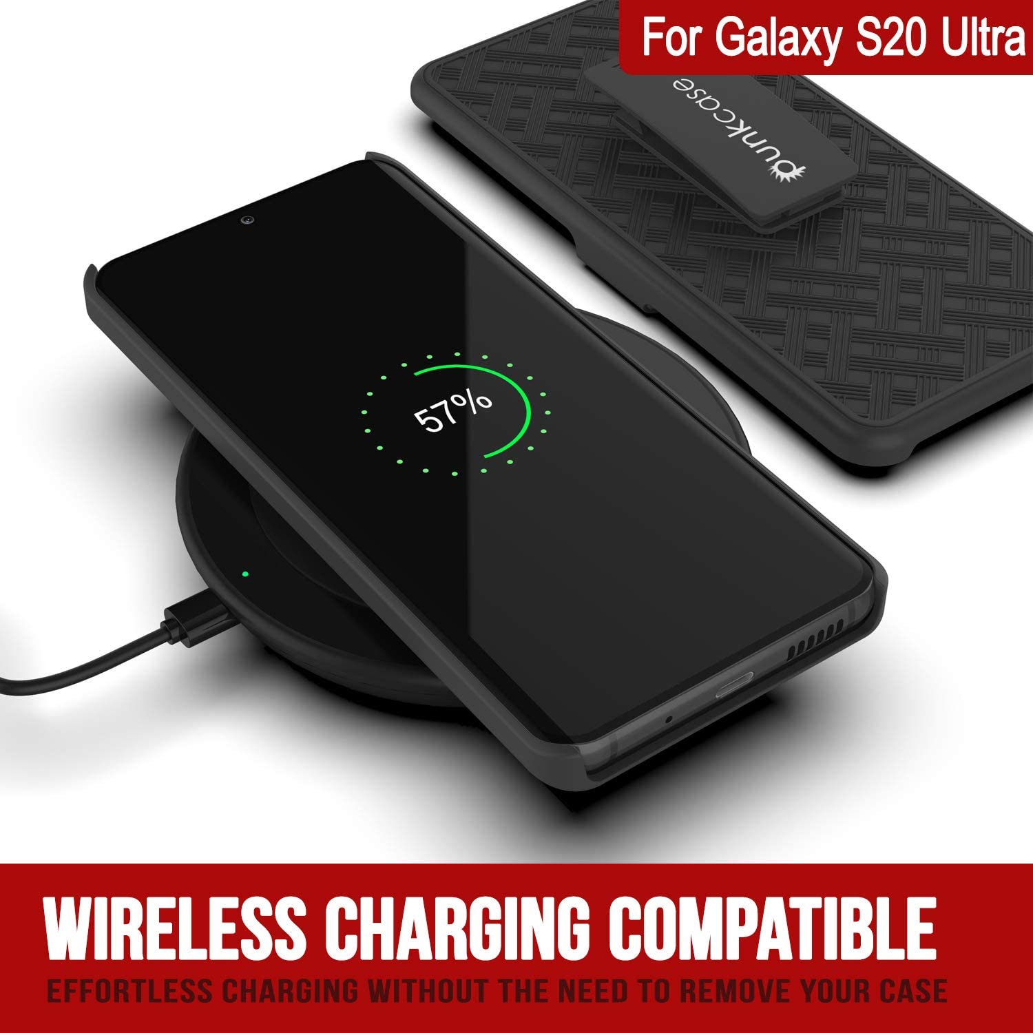 Galaxy S24 Ultra Case, Punkcase Holster Belt Clip With Screen Protector [Black]