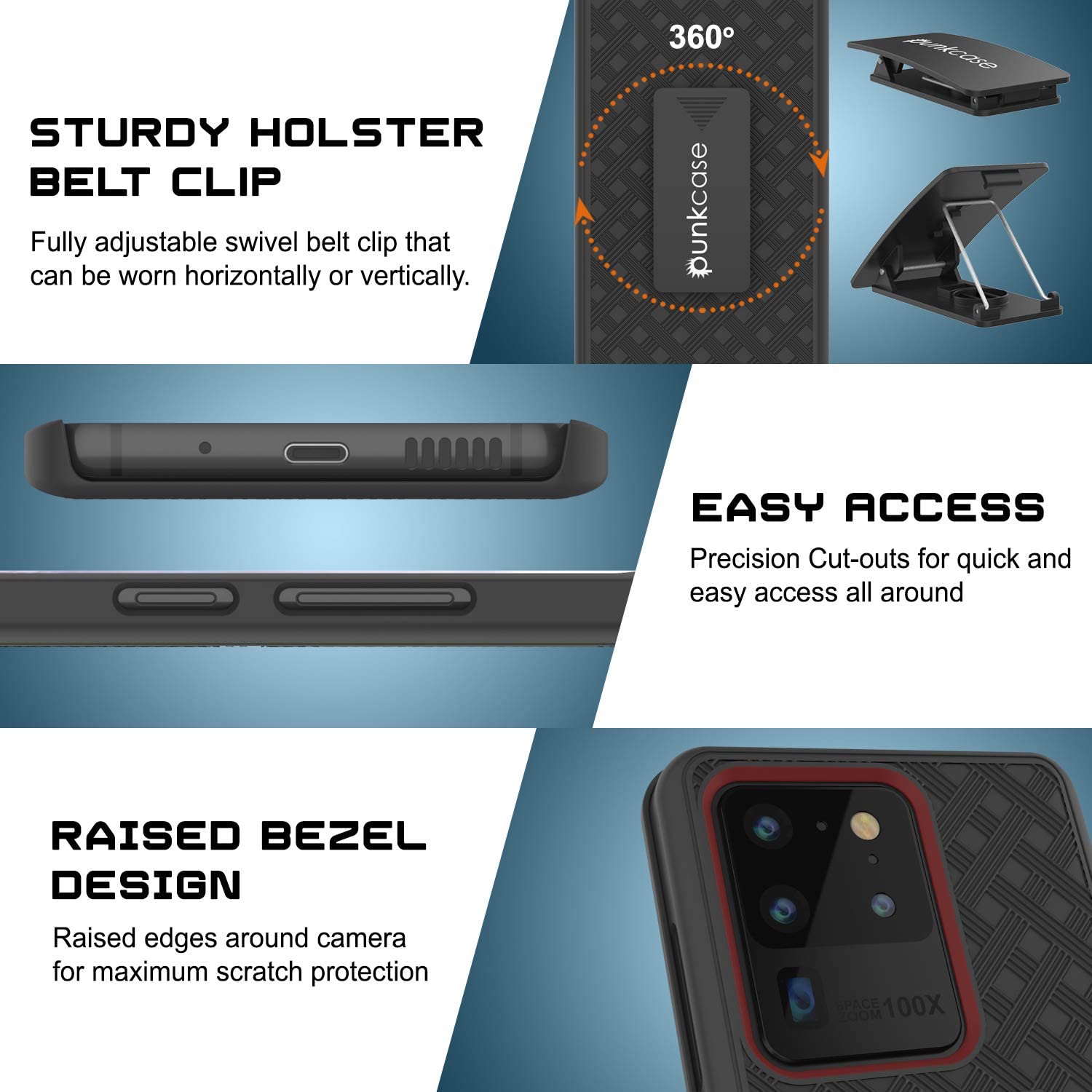 Galaxy S24 Ultra Case, Punkcase Holster Belt Clip With Screen Protector [Purple]