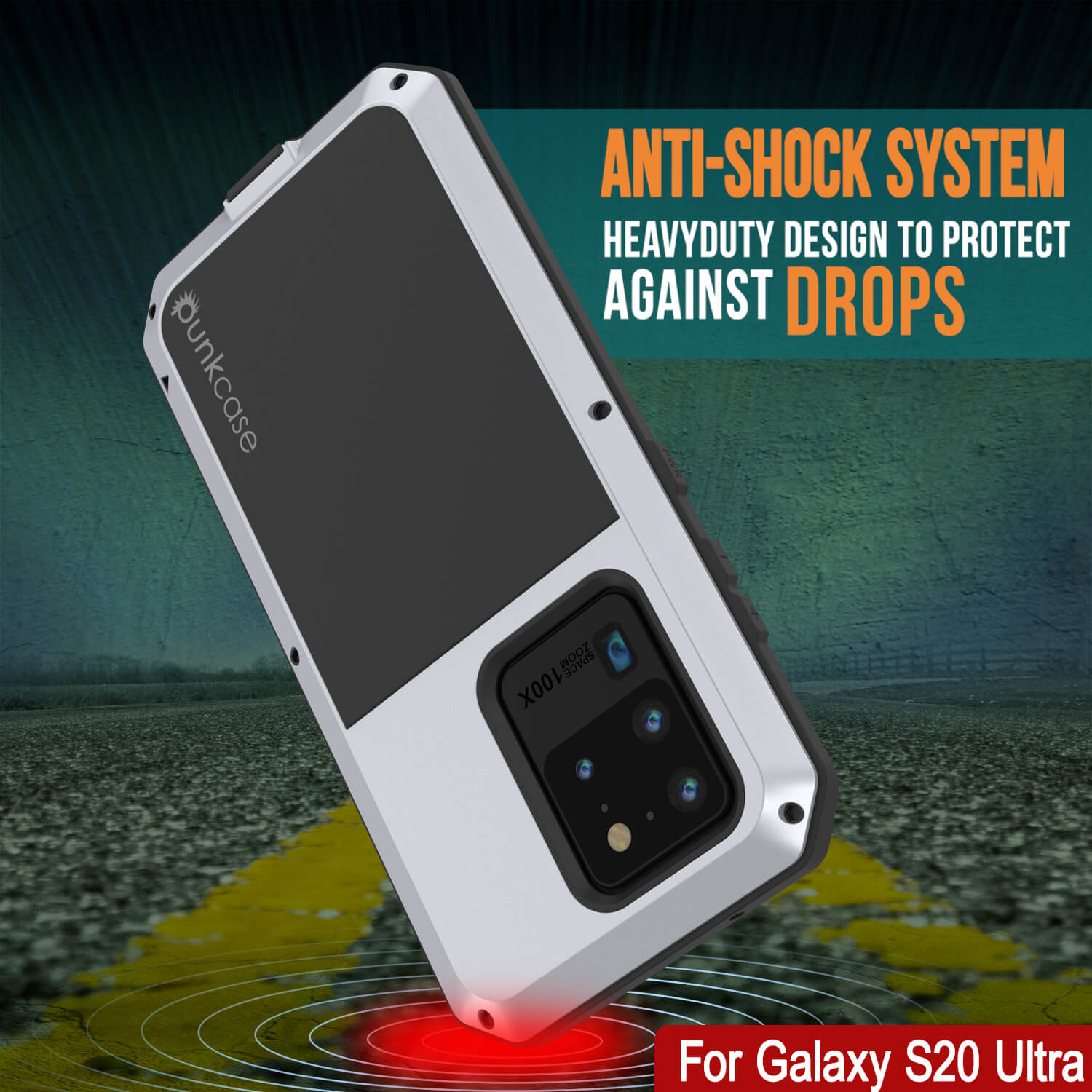 Galaxy S20 Ultra Metal Case, Heavy Duty Military Grade Rugged Armor Cover [White]