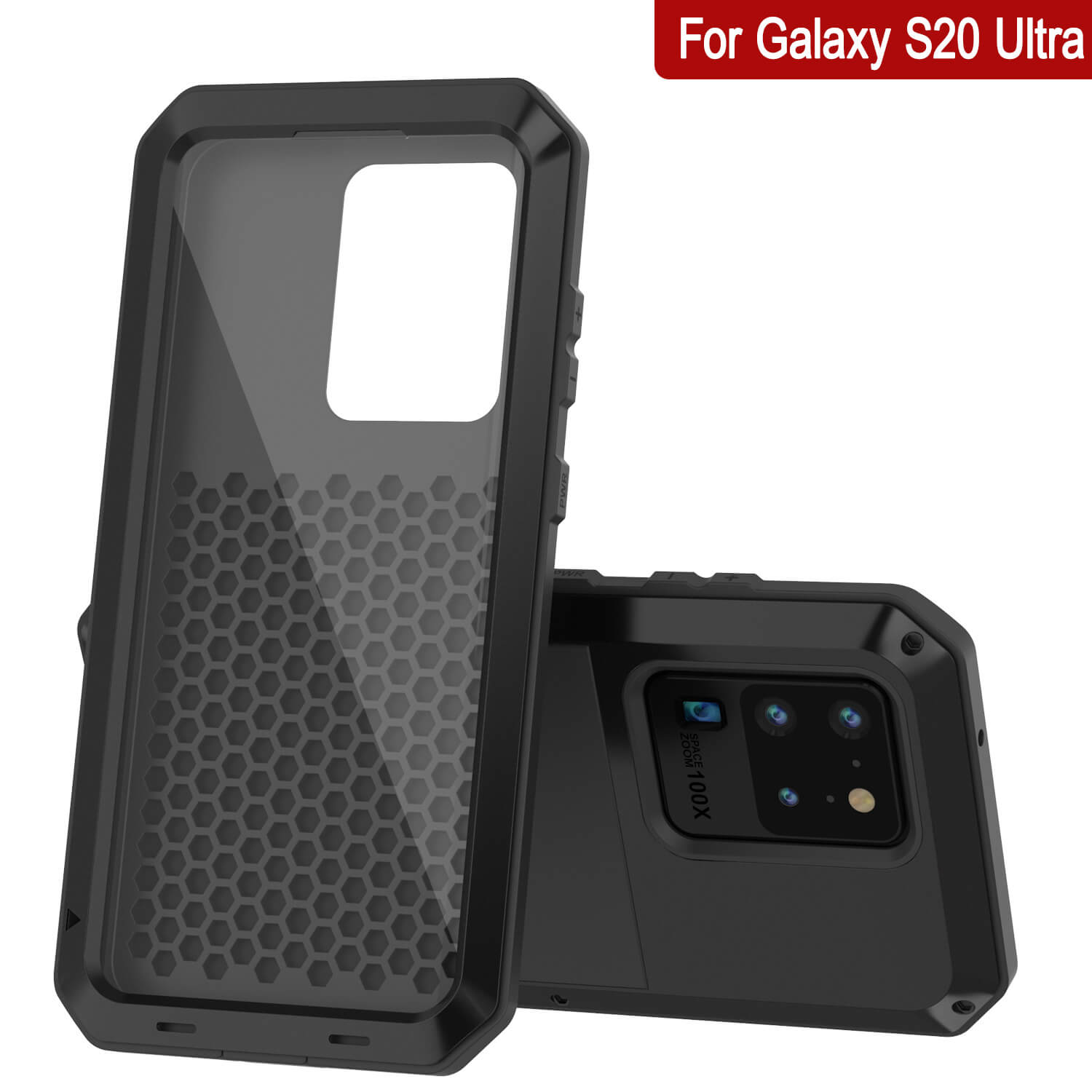 Galaxy S20 Ultra Metal Case, Heavy Duty Military Grade Rugged Armor Cover [Black]