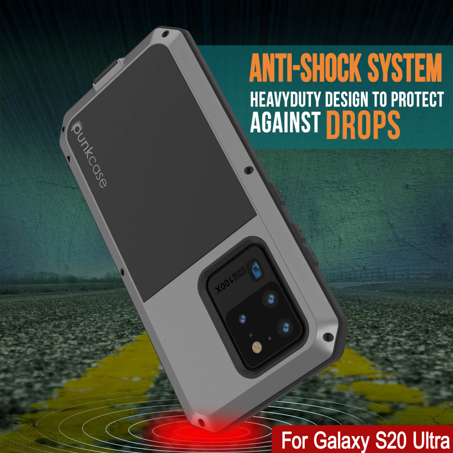 Galaxy S20 Ultra Metal Case, Heavy Duty Military Grade Rugged Armor Cover [Silver]