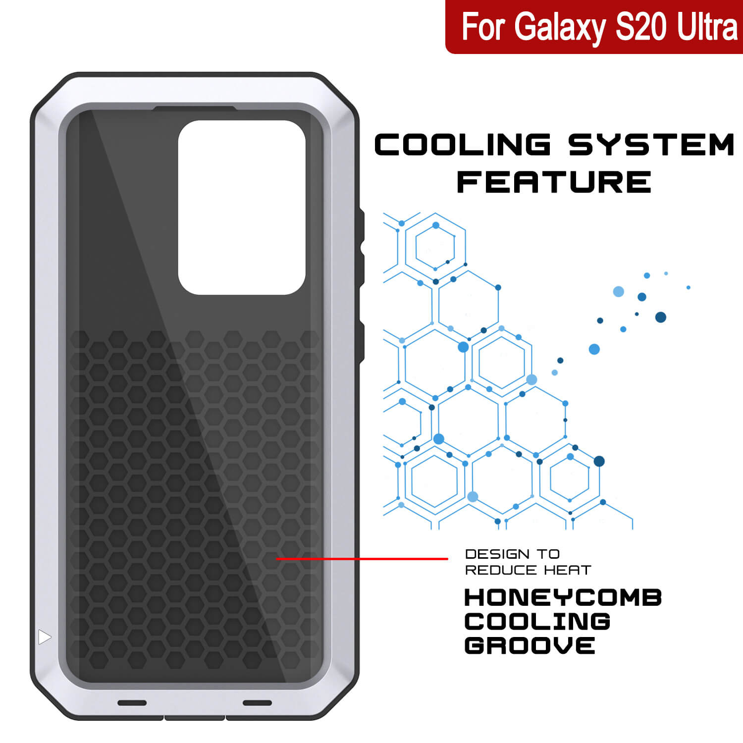 Galaxy S20 Ultra Metal Case, Heavy Duty Military Grade Rugged Armor Cover [White]