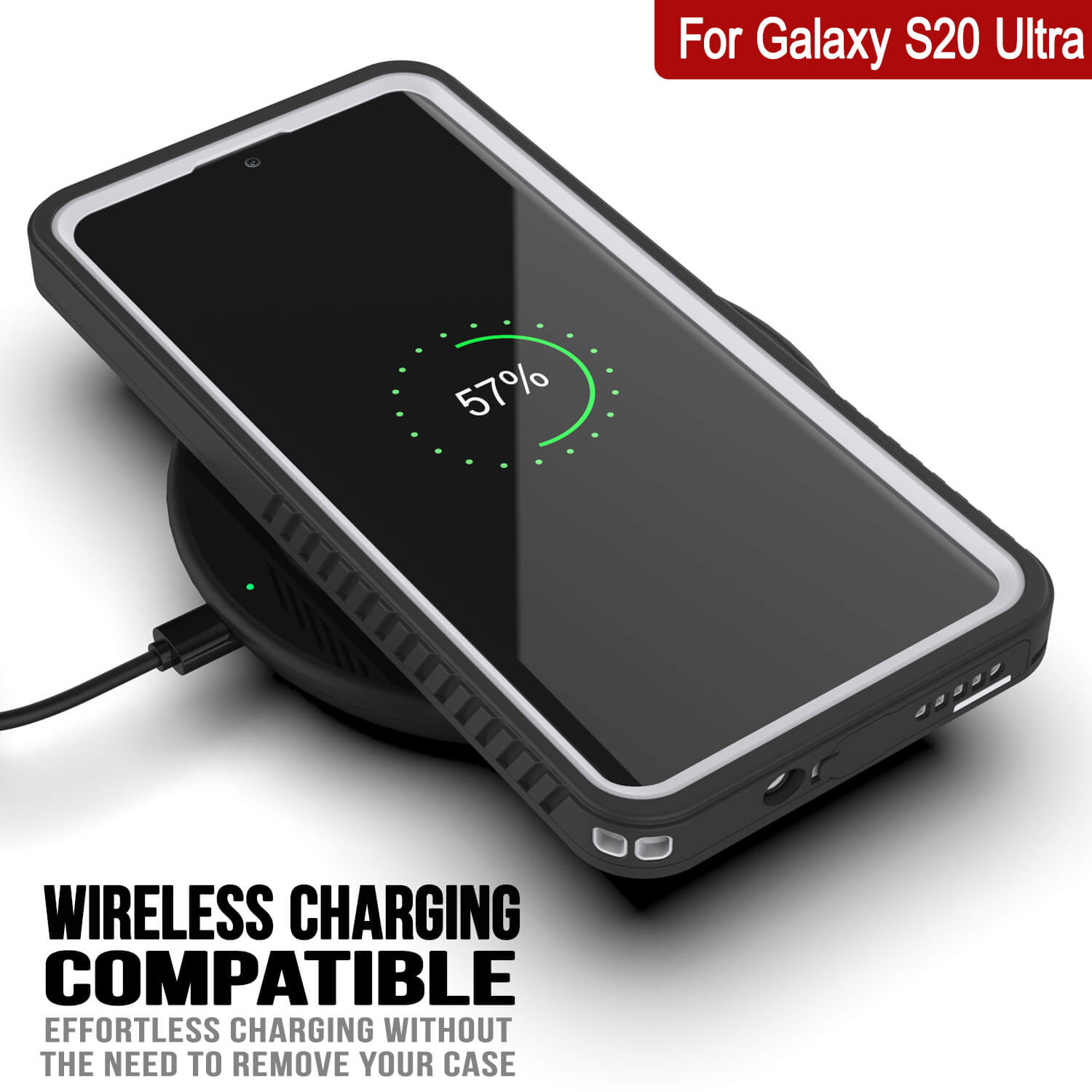 Galaxy S20 Ultra Water/Shock/Snow/dirt proof [Extreme Series] Punkcase Slim Case [White]