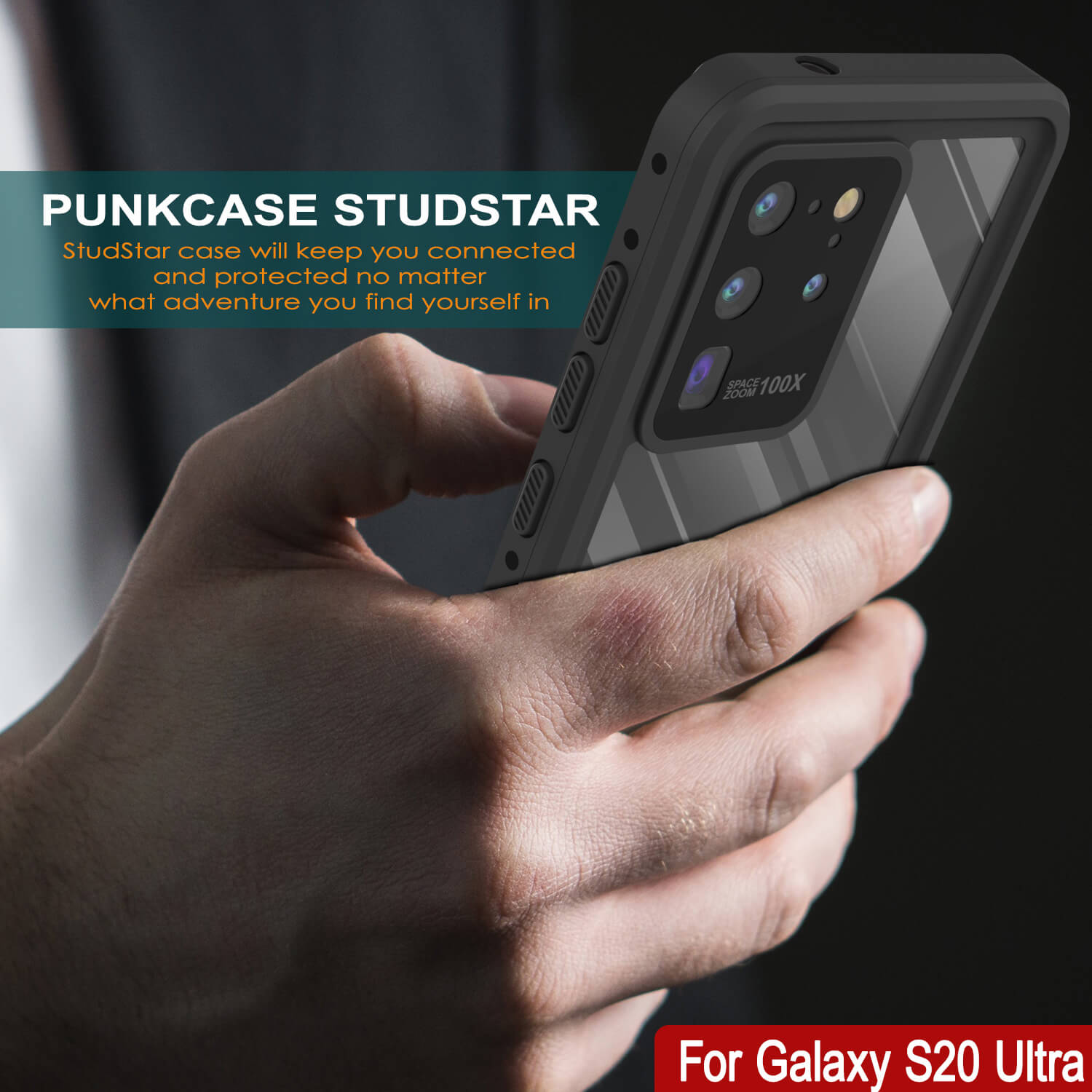 Galaxy S20 Ultra Waterproof Case PunkCase StudStar Clear Thin 6.6ft Underwater IP68 Shock/Snow Proof