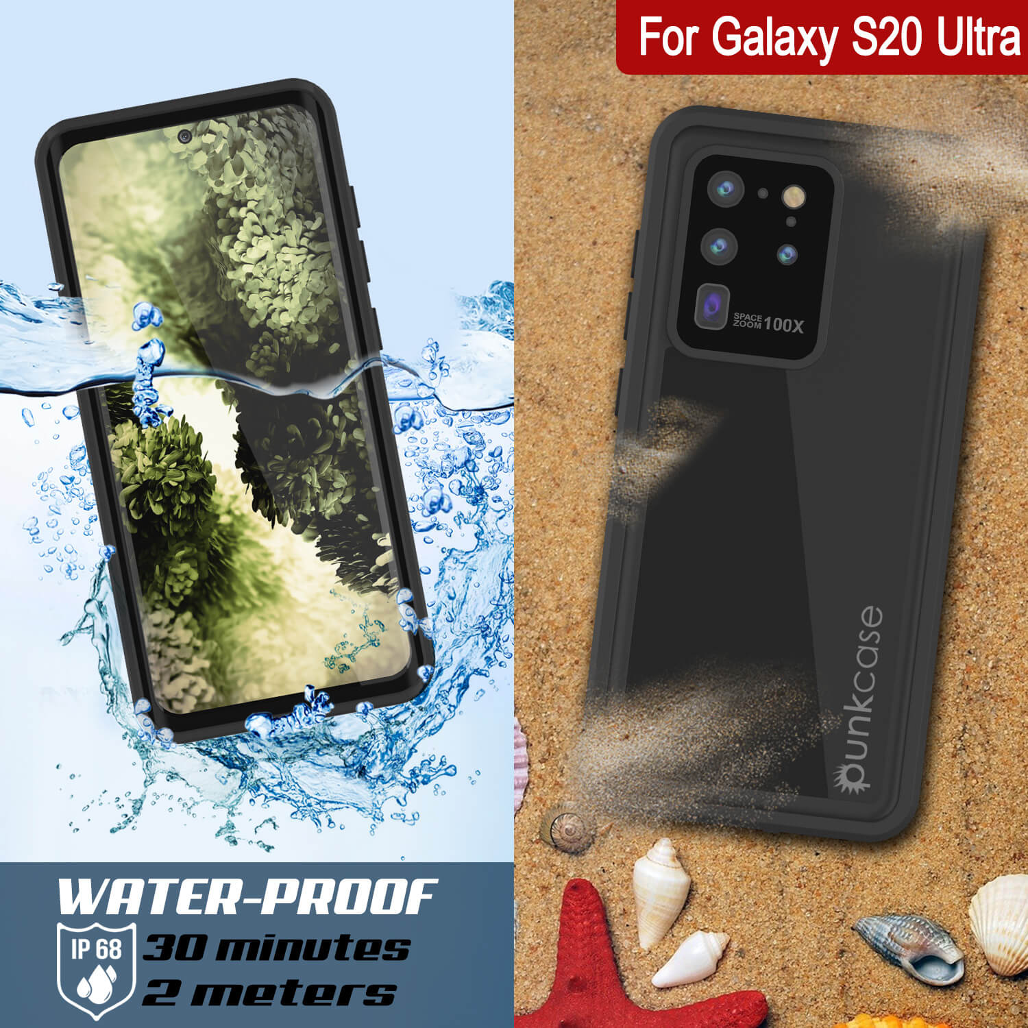 Galaxy S20 Ultra Waterproof Case, Punkcase StudStar White Thin 6.6ft Underwater IP68 Shock/Snow Proof