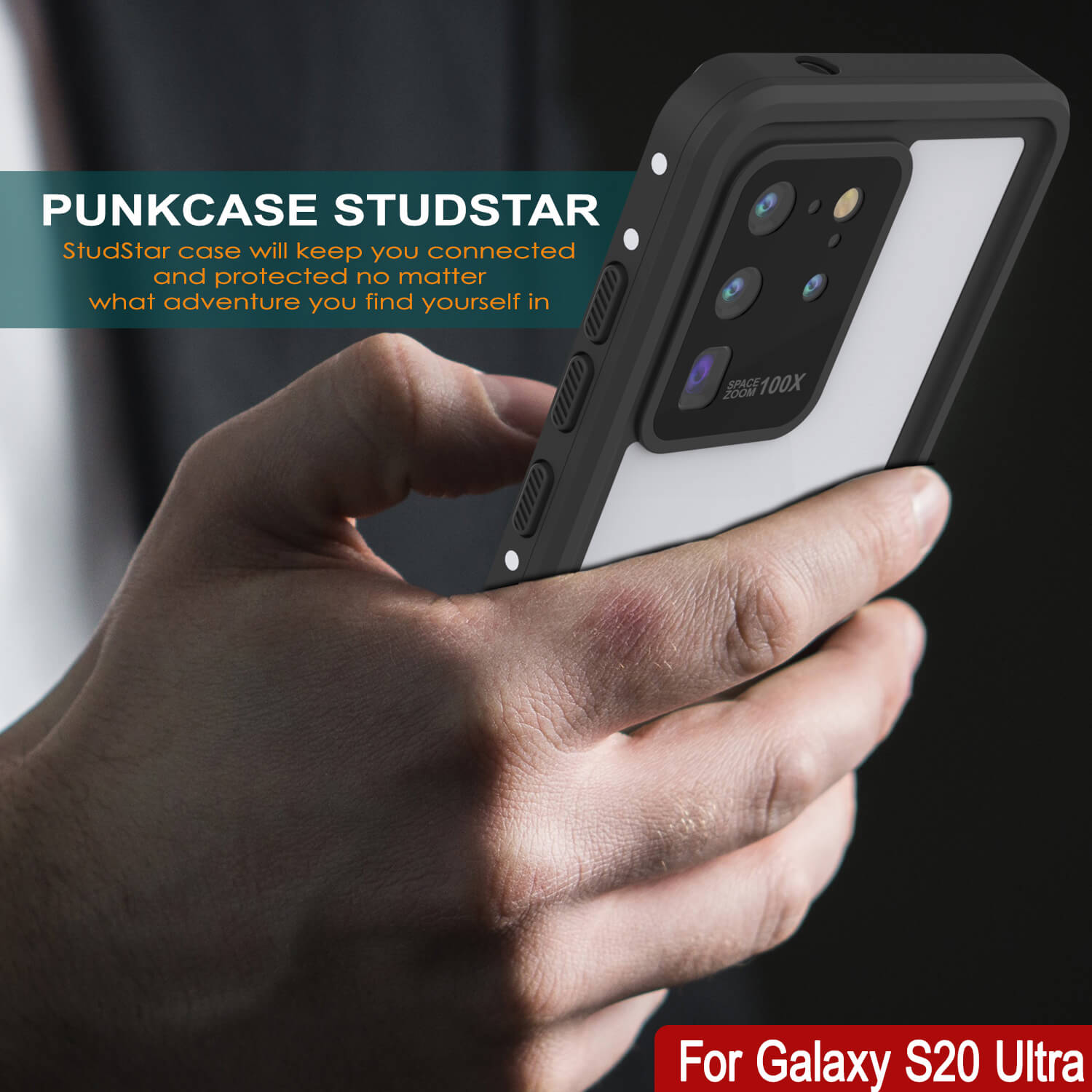 Galaxy S20 Ultra Waterproof Case, Punkcase StudStar White Thin 6.6ft Underwater IP68 Shock/Snow Proof