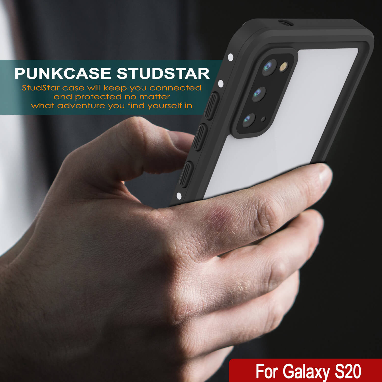 Galaxy S20 Waterproof Case, Punkcase StudStar White Thin 6.6ft Underwater IP68 Shock/Snow Proof