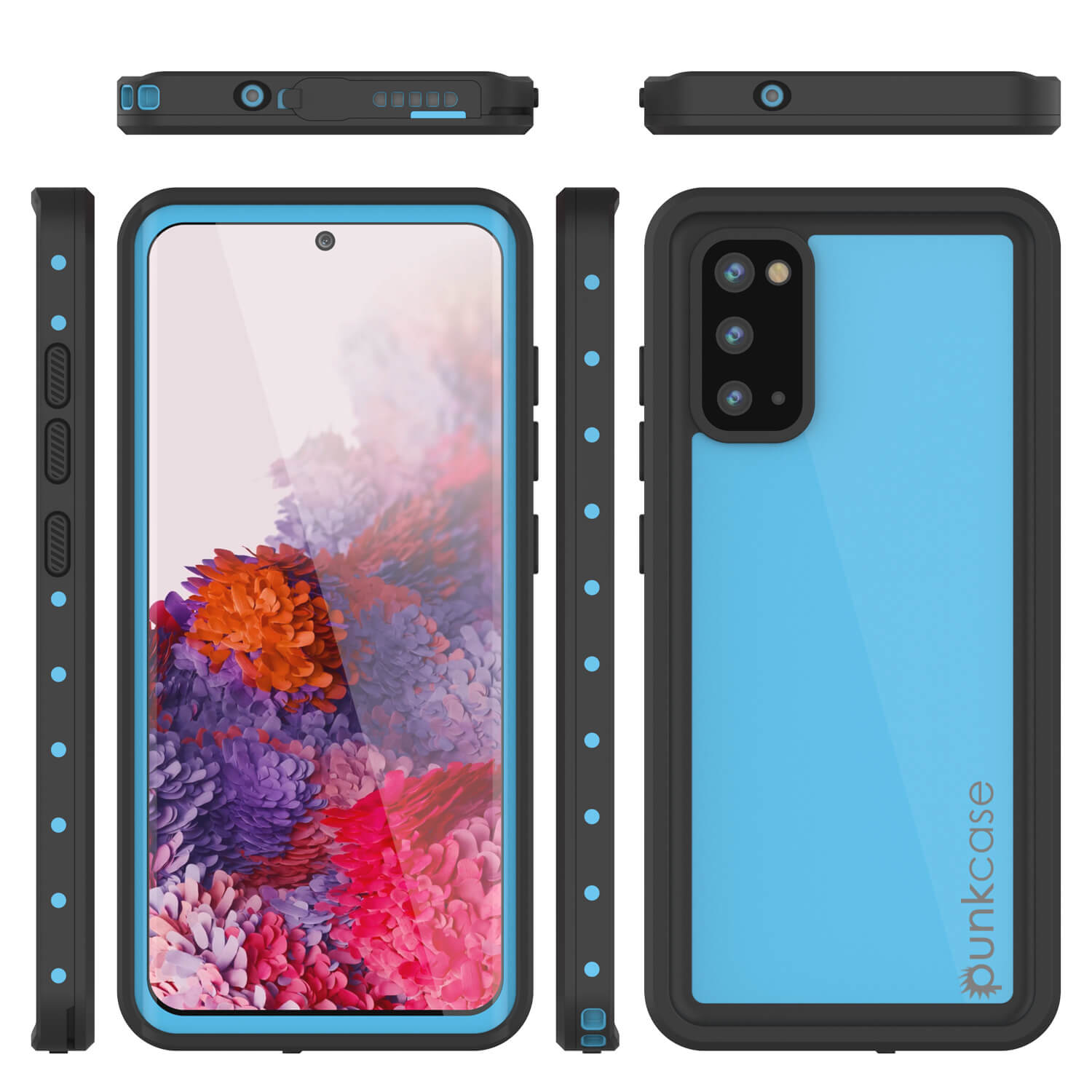 Galaxy S20 Waterproof Case PunkCase StudStar Light Blue Thin 6.6ft Underwater IP68 ShockProof
