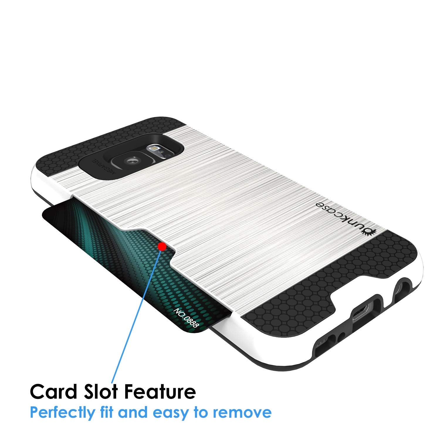 Galaxy S7+ Plus Dual-Layer Ultra Screen Protector Case W/ Card Slot [White]