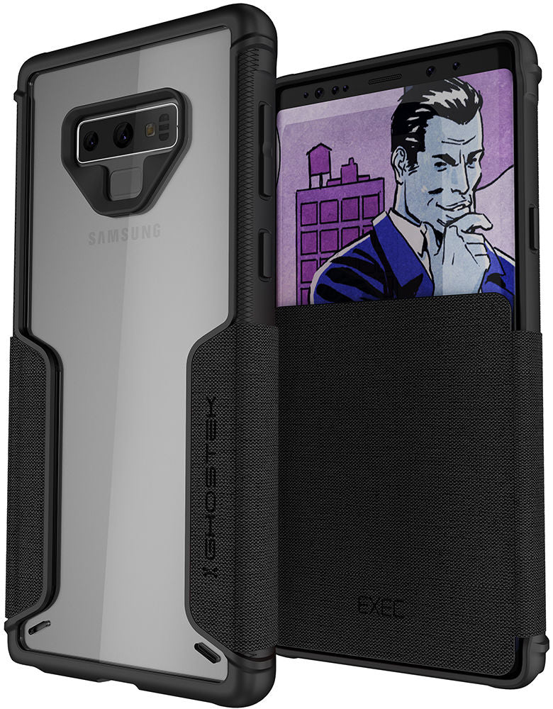 Ghostek Exec 3 Series Credit Card Flip Wallet Case for Samsung Galaxy Note 9 [Black]