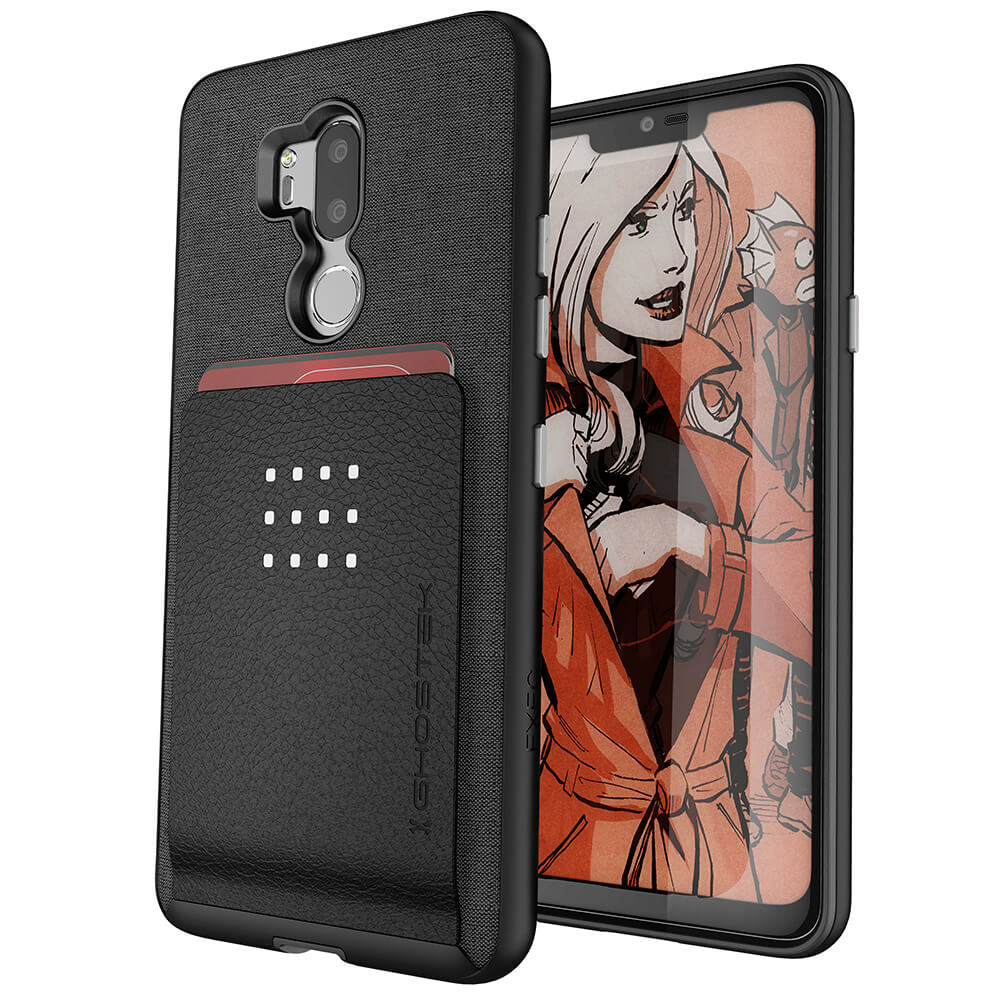 LG G7 Thinq Protective Wallet Case | Exec 2 Series [Black]