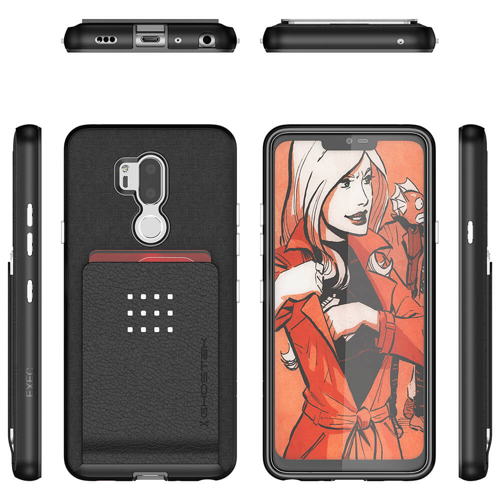 LG G7 Thinq Protective Wallet Case | Exec 2 Series [Black]