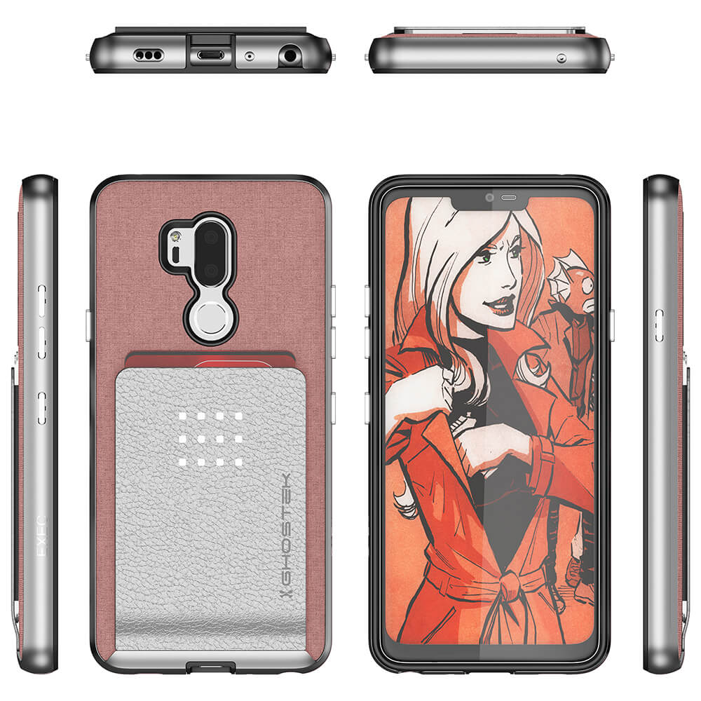 LG G7 Thinq Protective Wallet Case | Exec 2 Series [Pink]