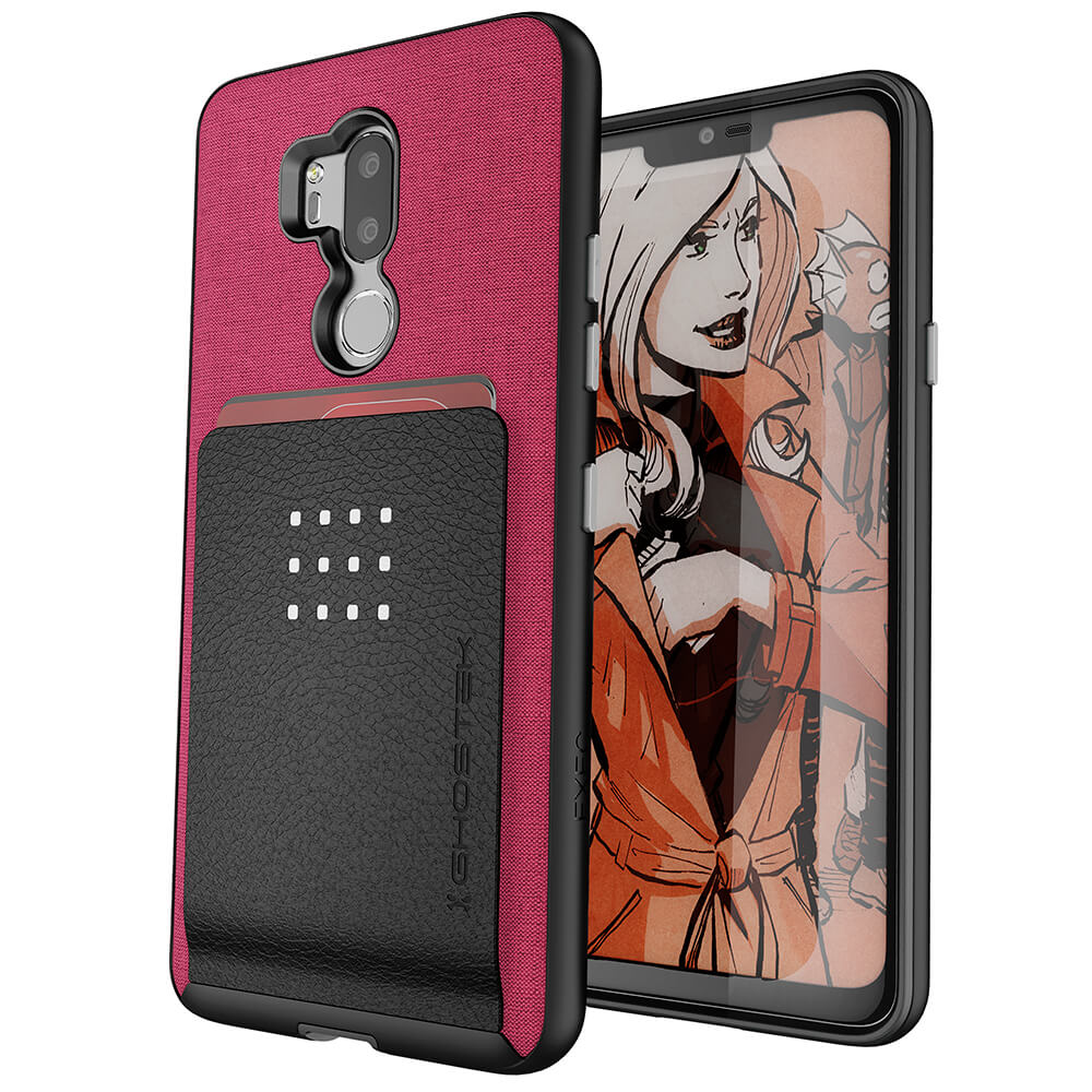 LG G7 Thinq Protective Wallet Case | Exec 2 Series [Red]