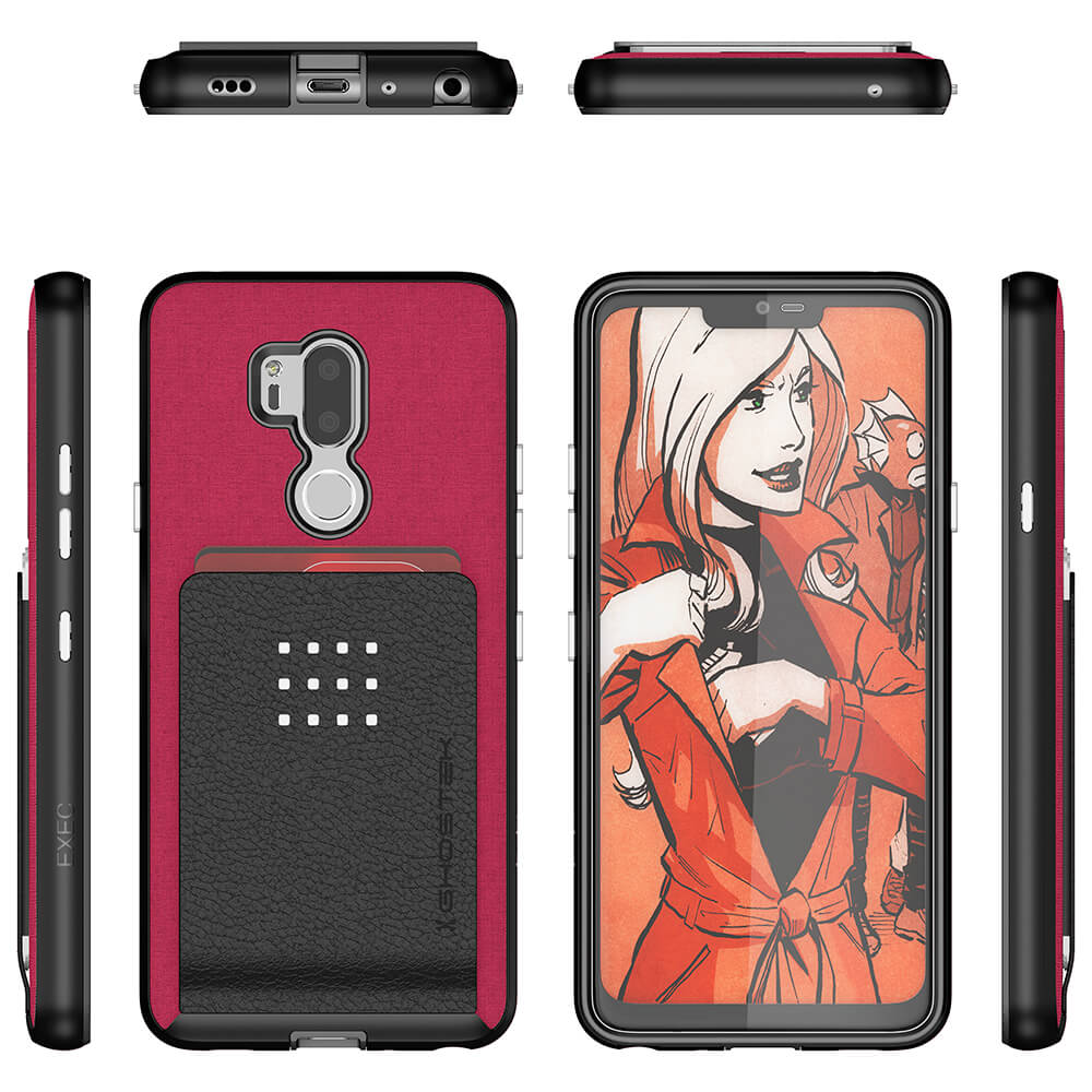 LG G7 Thinq Protective Wallet Case | Exec 2 Series [Red]