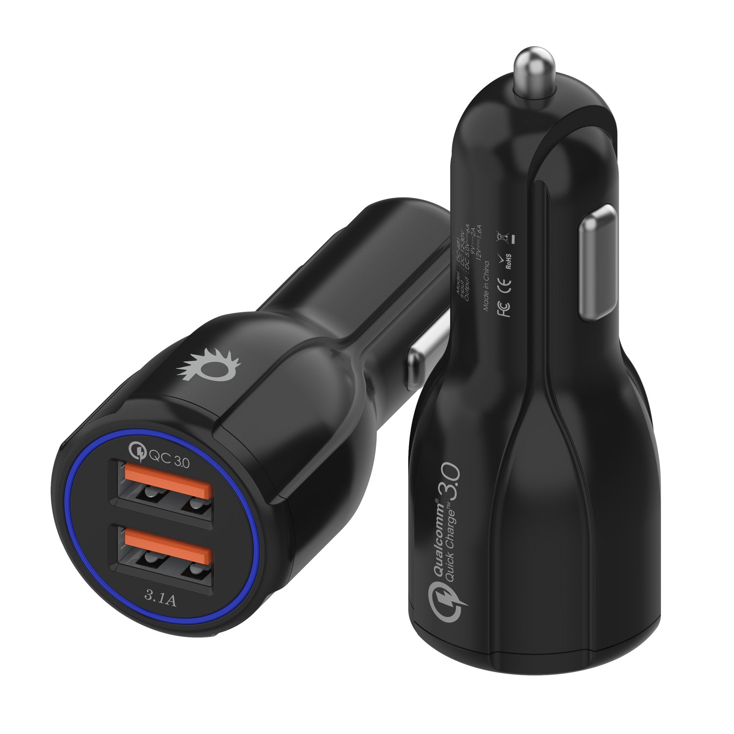 PunkCase NRGcharge QuickCharge 2.0 Rapid High-speed Fast Wall Car Black Charger w/ Micro USB Cable